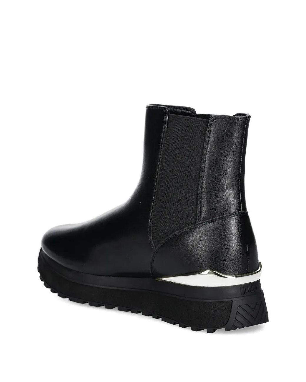 Liu Jo Black Logo Plaque Platform Chelsea Boots