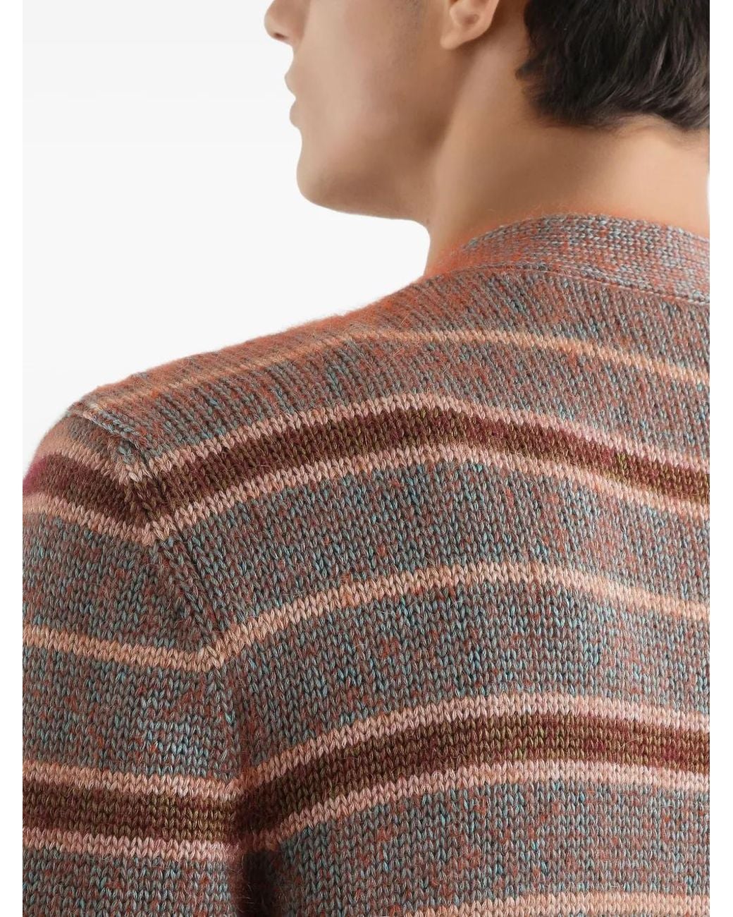 Dolce & Gabbana Brown Striped Button Cardigan for men