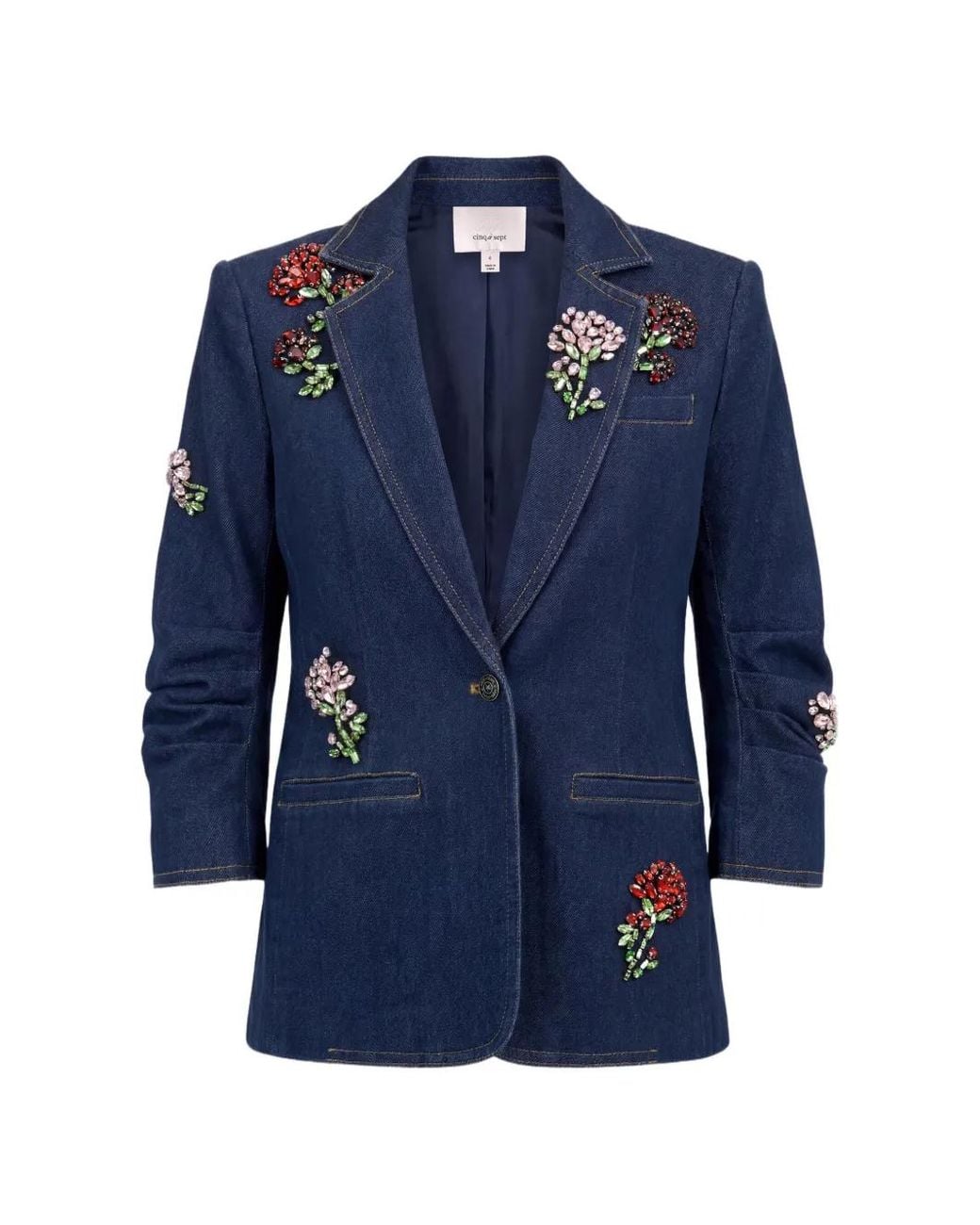 Cinq À Sept Blue Blazer Khloe À Ornements Strassés
