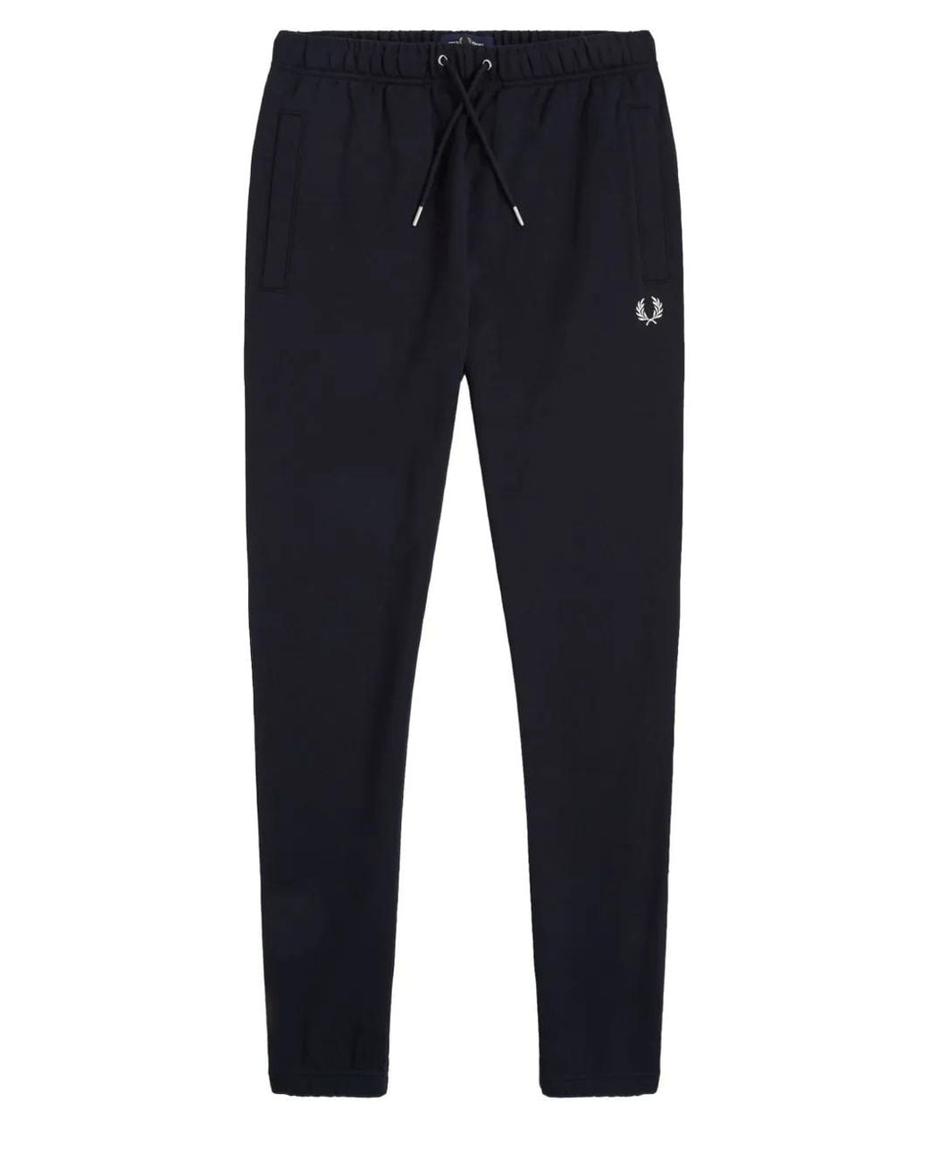 Fred Perry Blue Loopback Logo-Embroidered Drawstring Track Pants for men