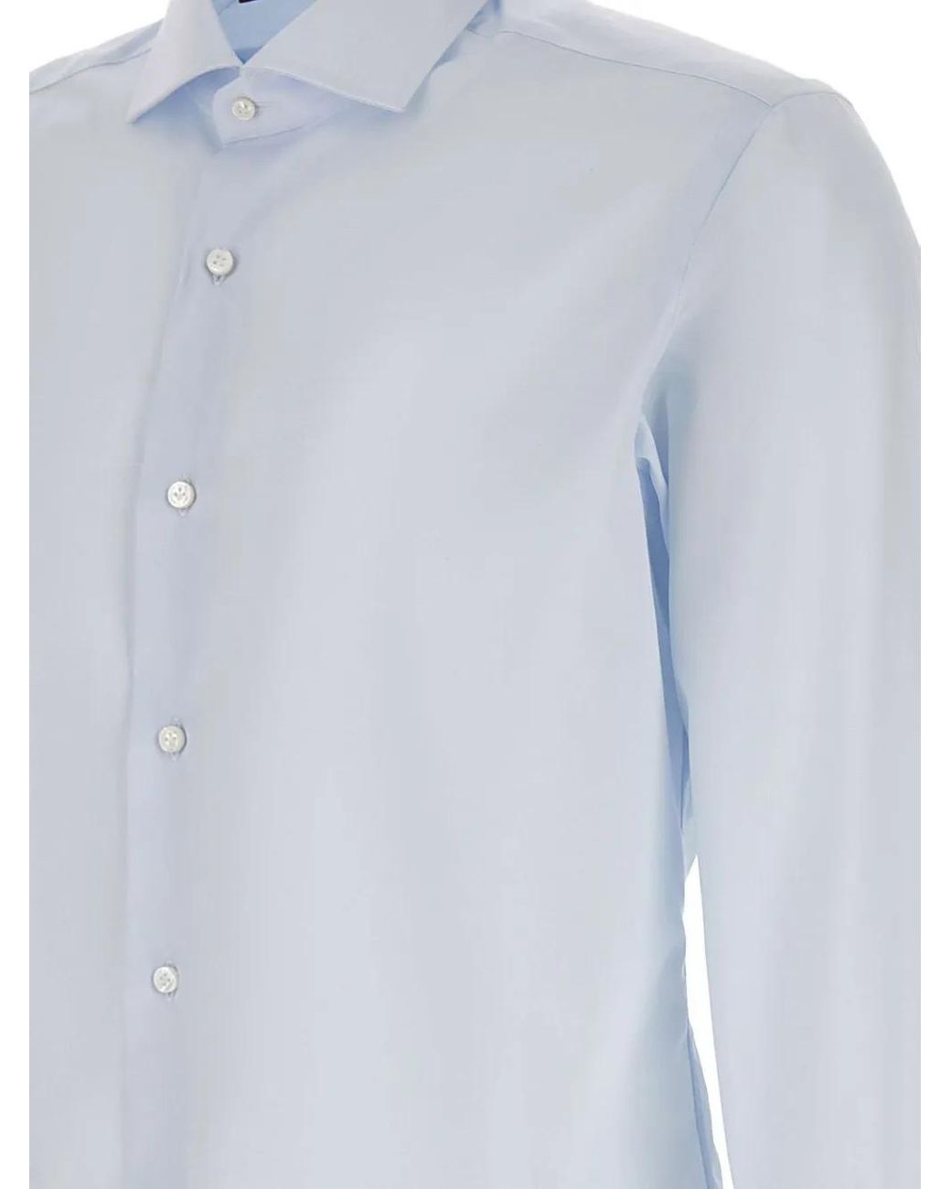 Barba Napoli White Classic-Collar Cotton Shirt for men