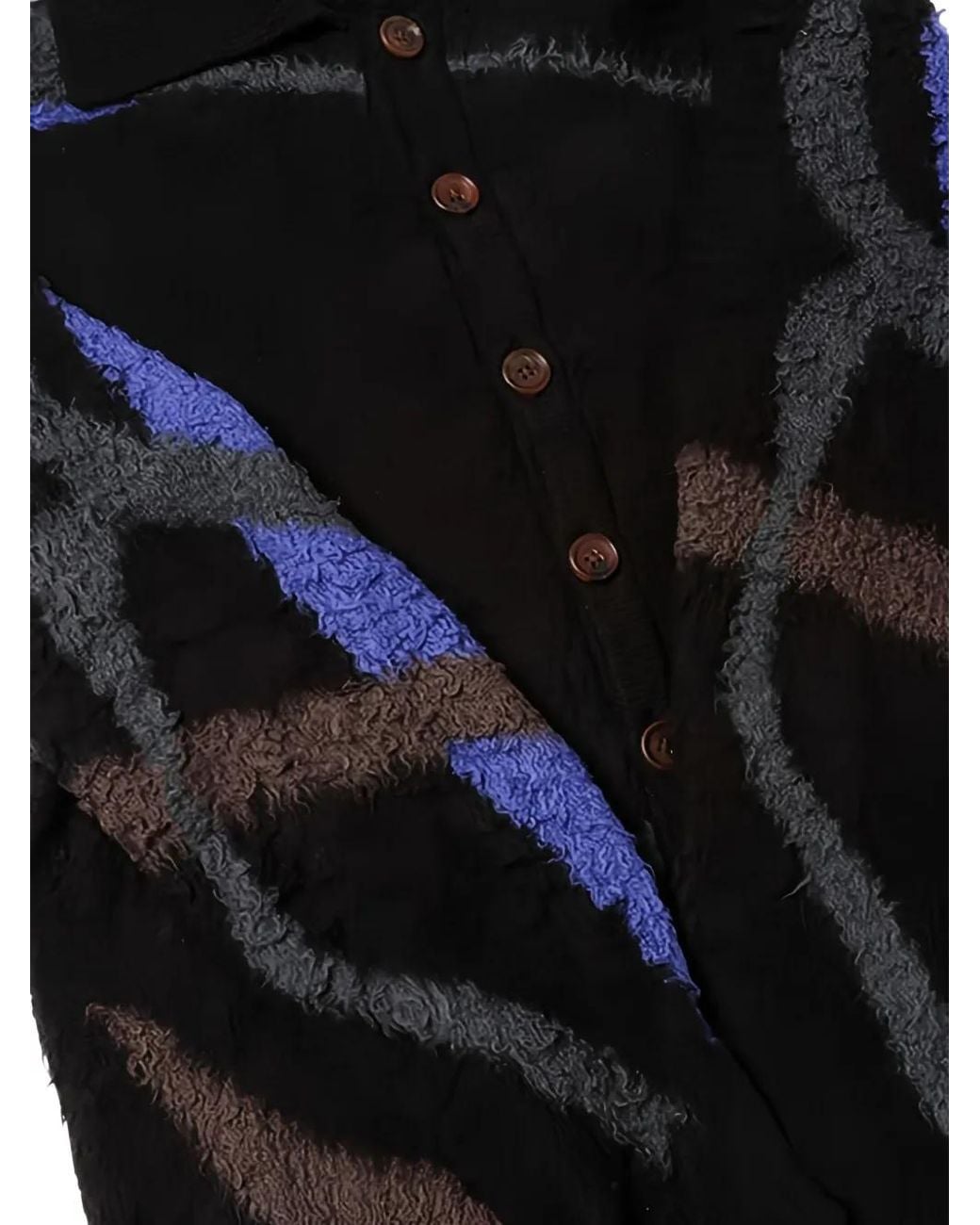 KHOKI Black Buttoned Patterned Cardigan for men