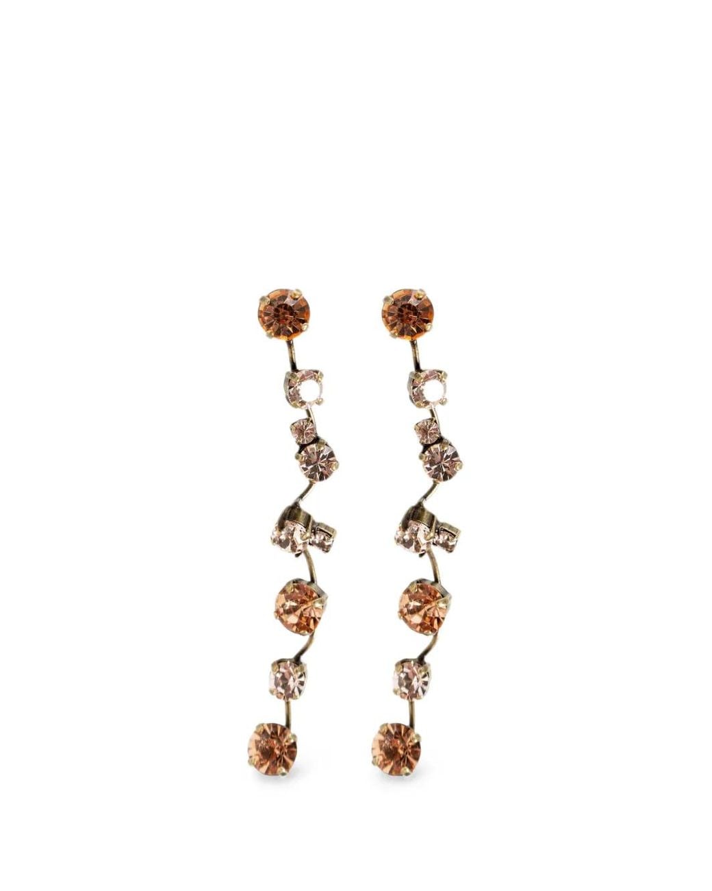 Forte_forte Metallic Crystal-Embellished Drop Earrings
