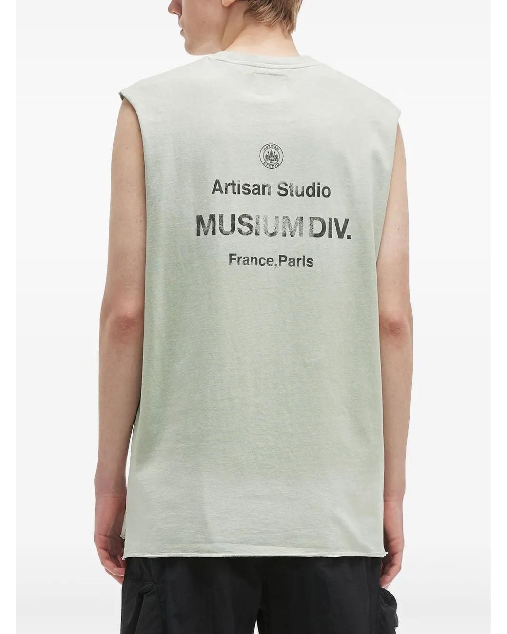 Musium Div. Blue Cotton Tank Top for men