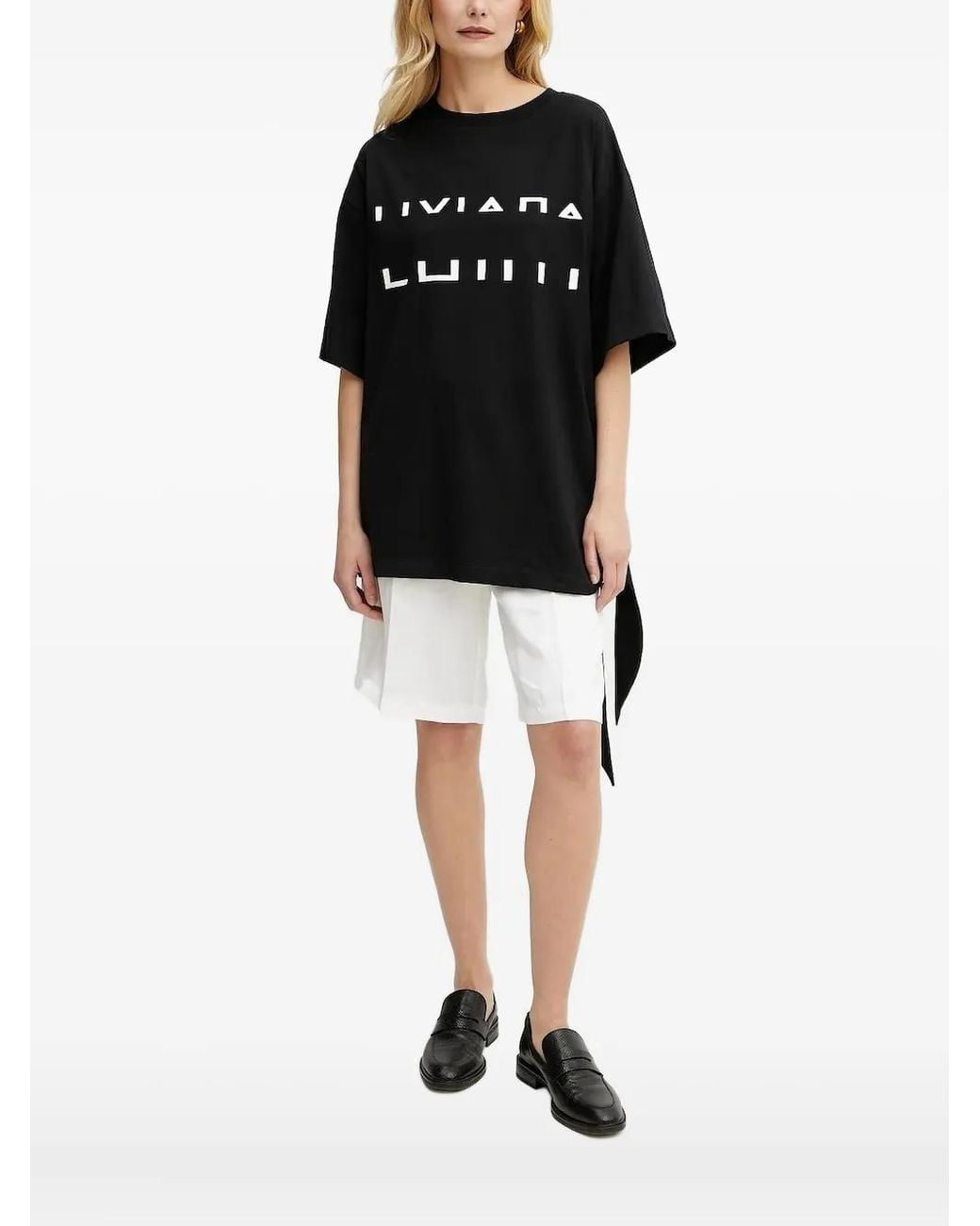 Liviana Conti Black Logo-Detail T-Shirt