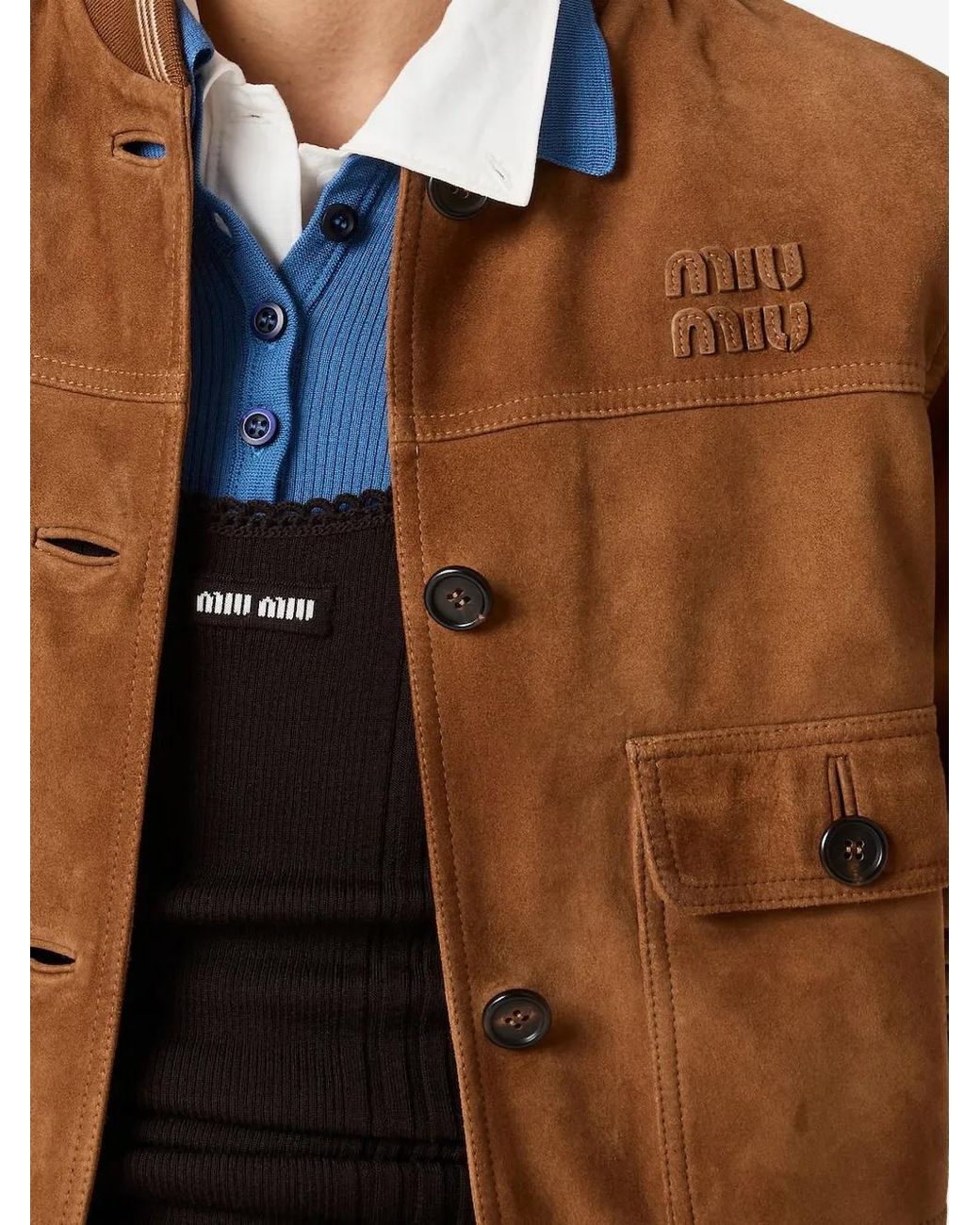 Miu Miu Brown Patch Pocket Jacket