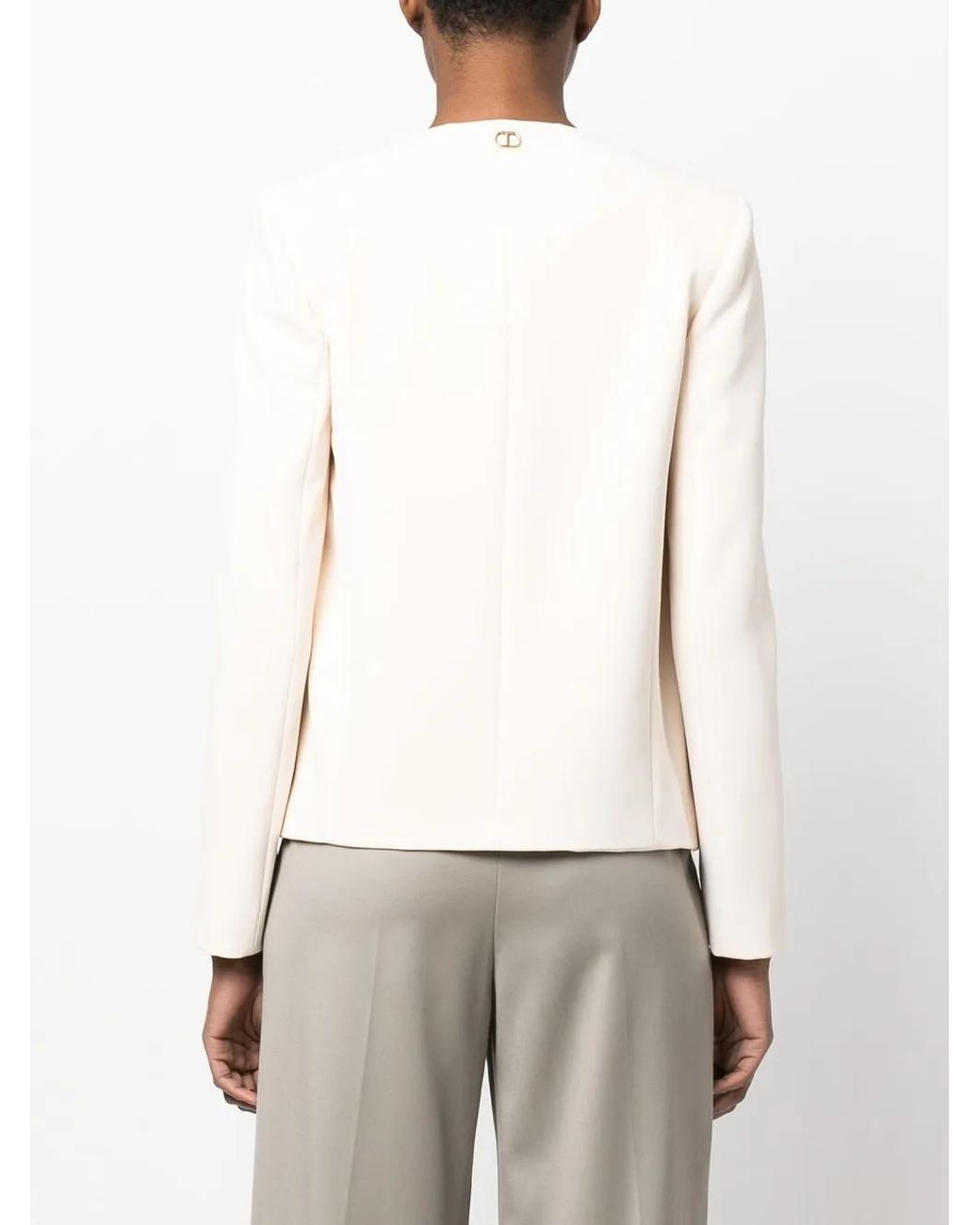 Twinset White Open-Front Blazer