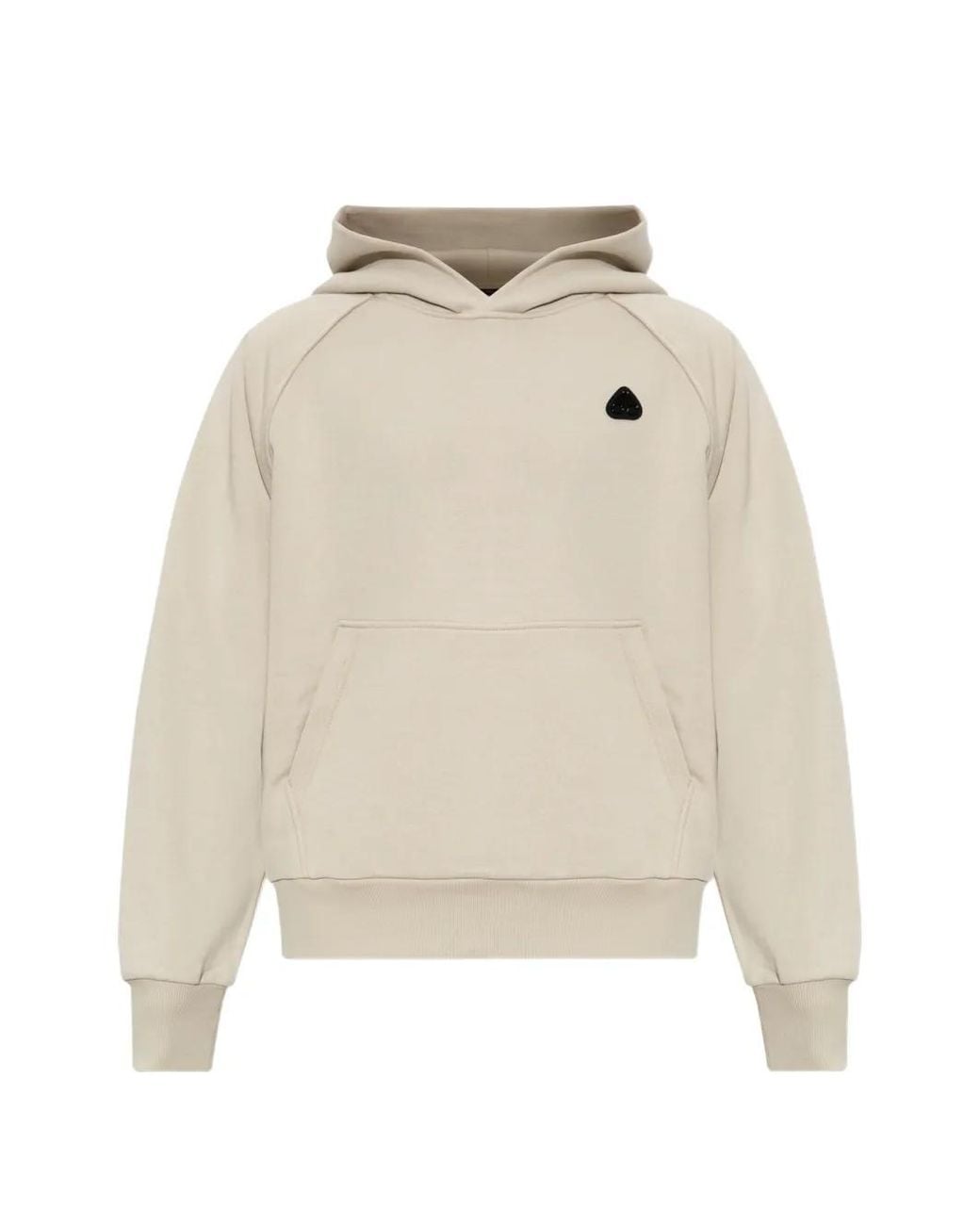 Moose Knuckles White Yul Logo-Patch Raglan-Sleeve Hoodie for men