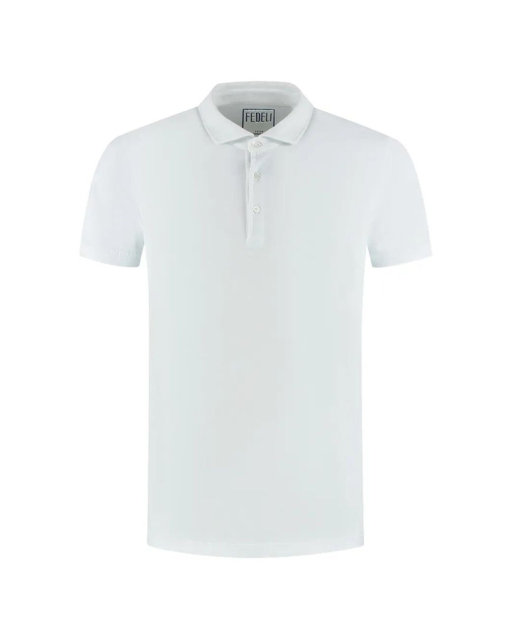 Fedeli White Buttoned Polo Shirt for men