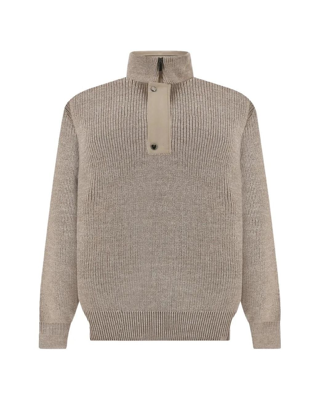 Paul & Shark Gray Half-Zip Sweater for men