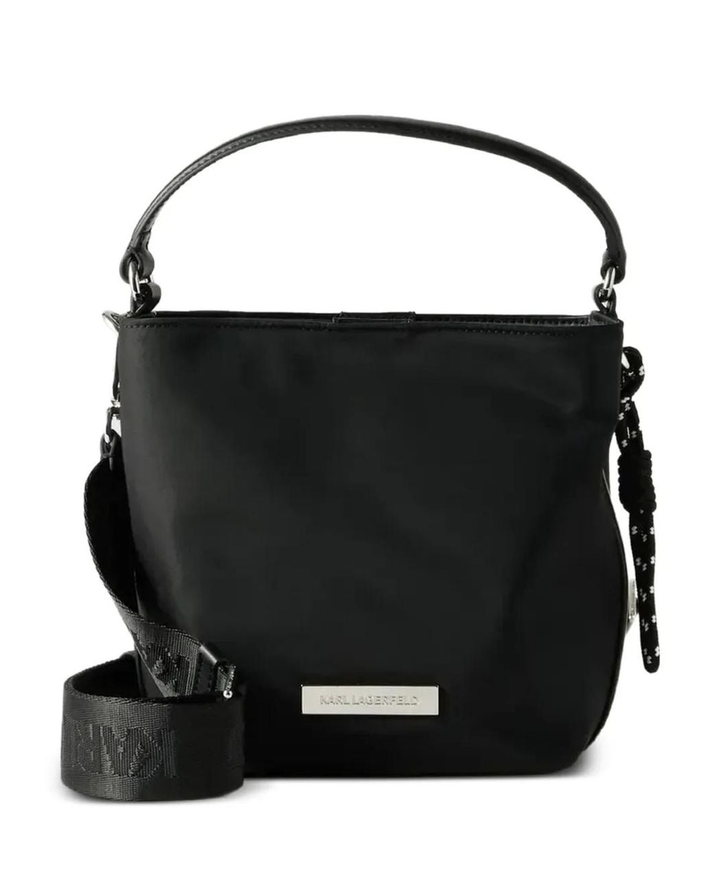 Karl Lagerfeld Black Ikon Outline Bucket Bag