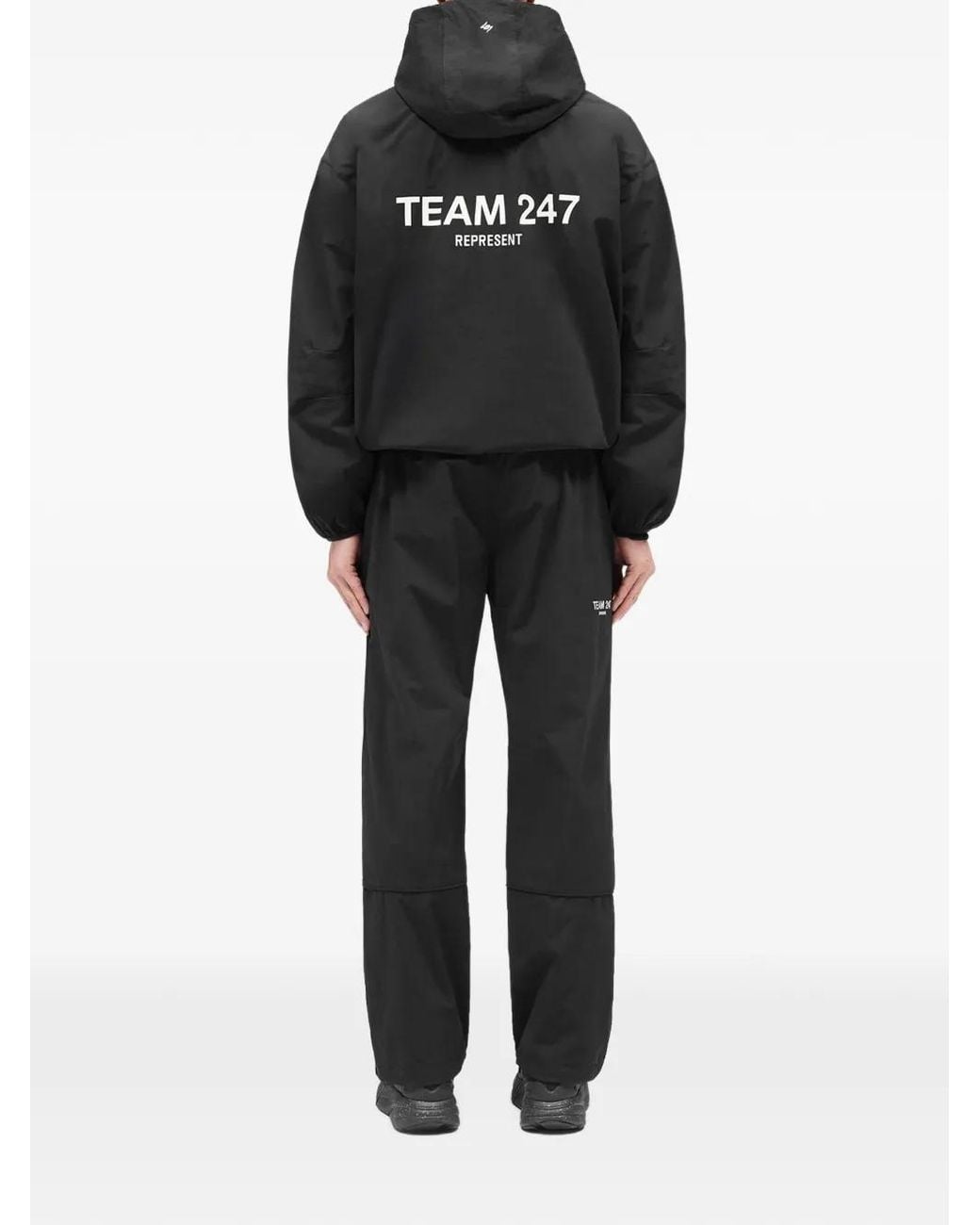 Represent Black Team 247 Straight Leg Track Trousers for men