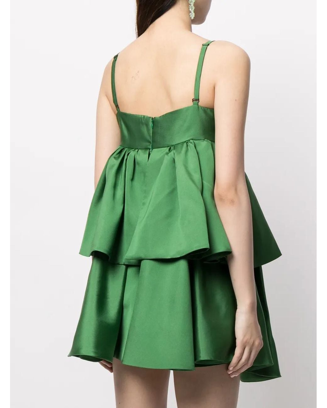 Macgraw Green Conversation Tiered Mini Dress
