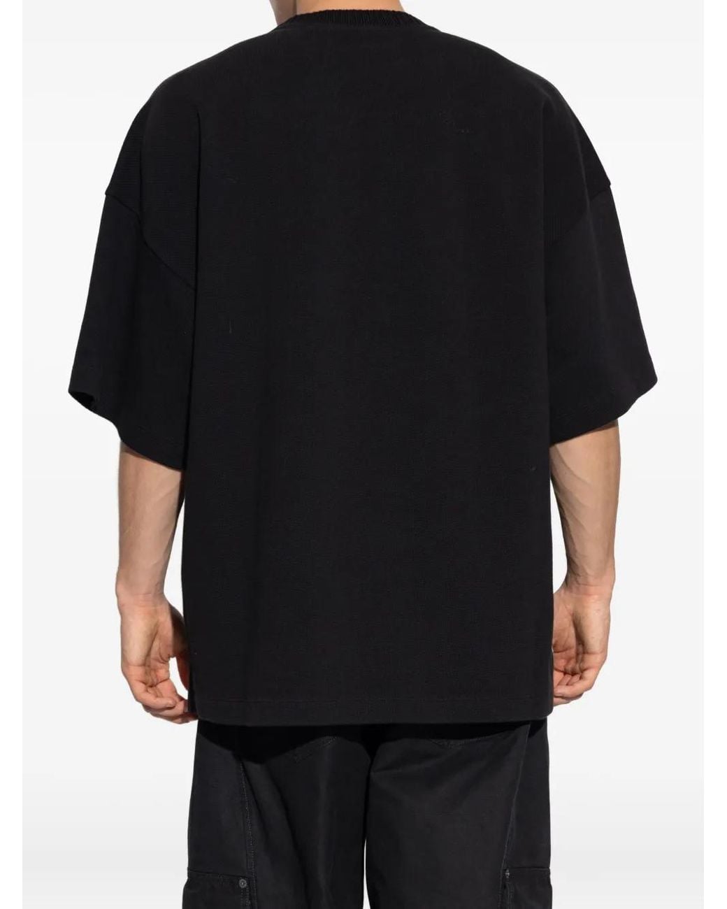 DSquared² Black Embroidered-Badge Cotton T-Shirt for men