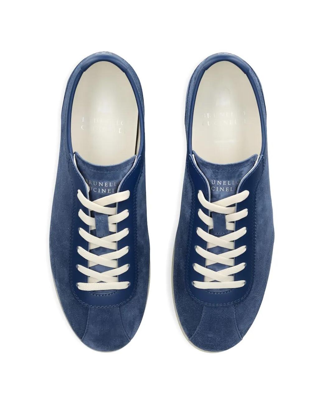 Brunello Cucinelli Blue Lace-Up Leather Sneakers for men