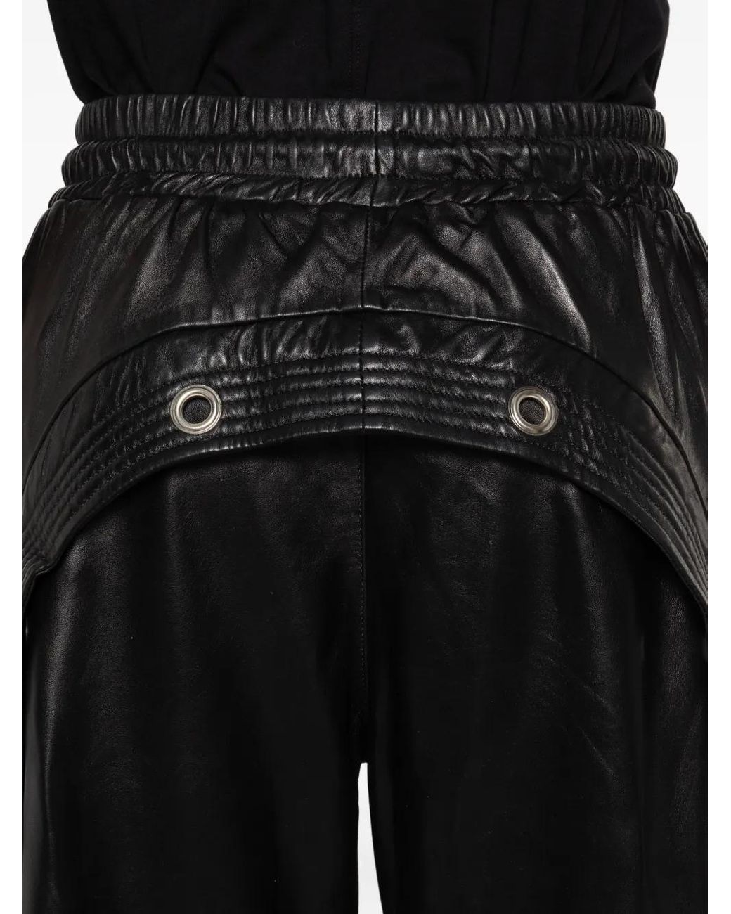 R13 Black Leather Side-Zip Trousers