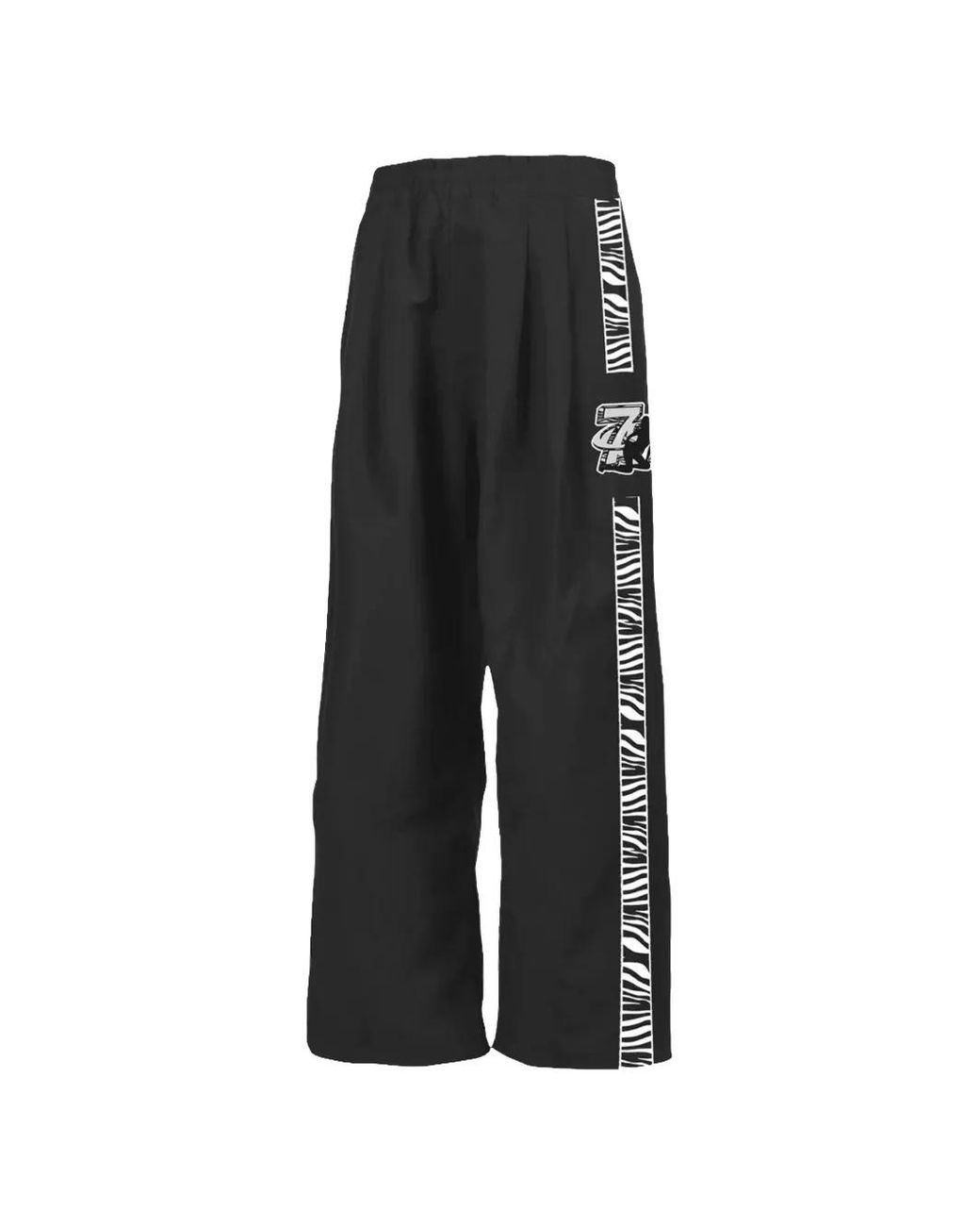 Triple Sevens Black Booby Trap Zebra-Print Track Pants for men