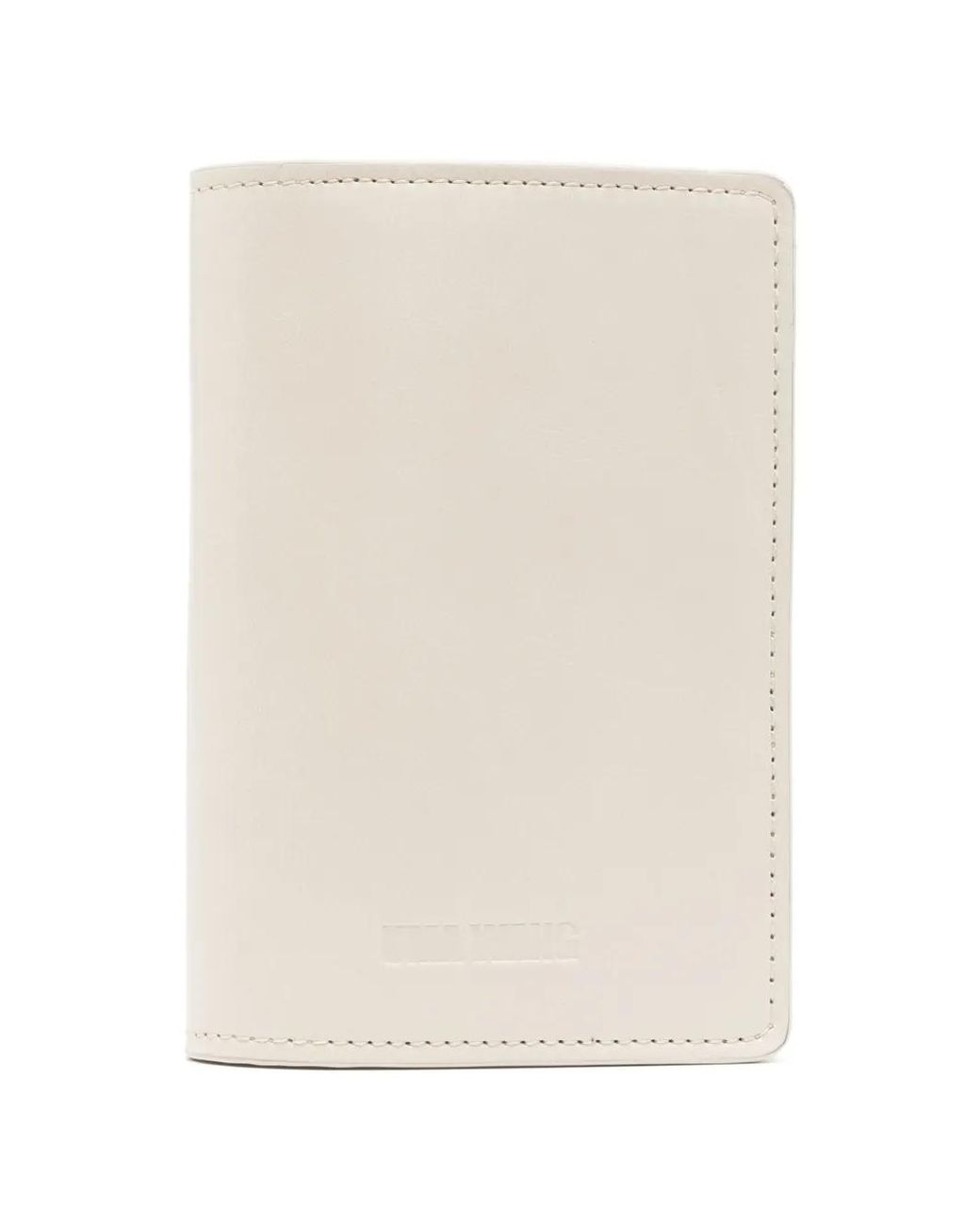 Uma Wang White Logo-Debossed Leather Wallet