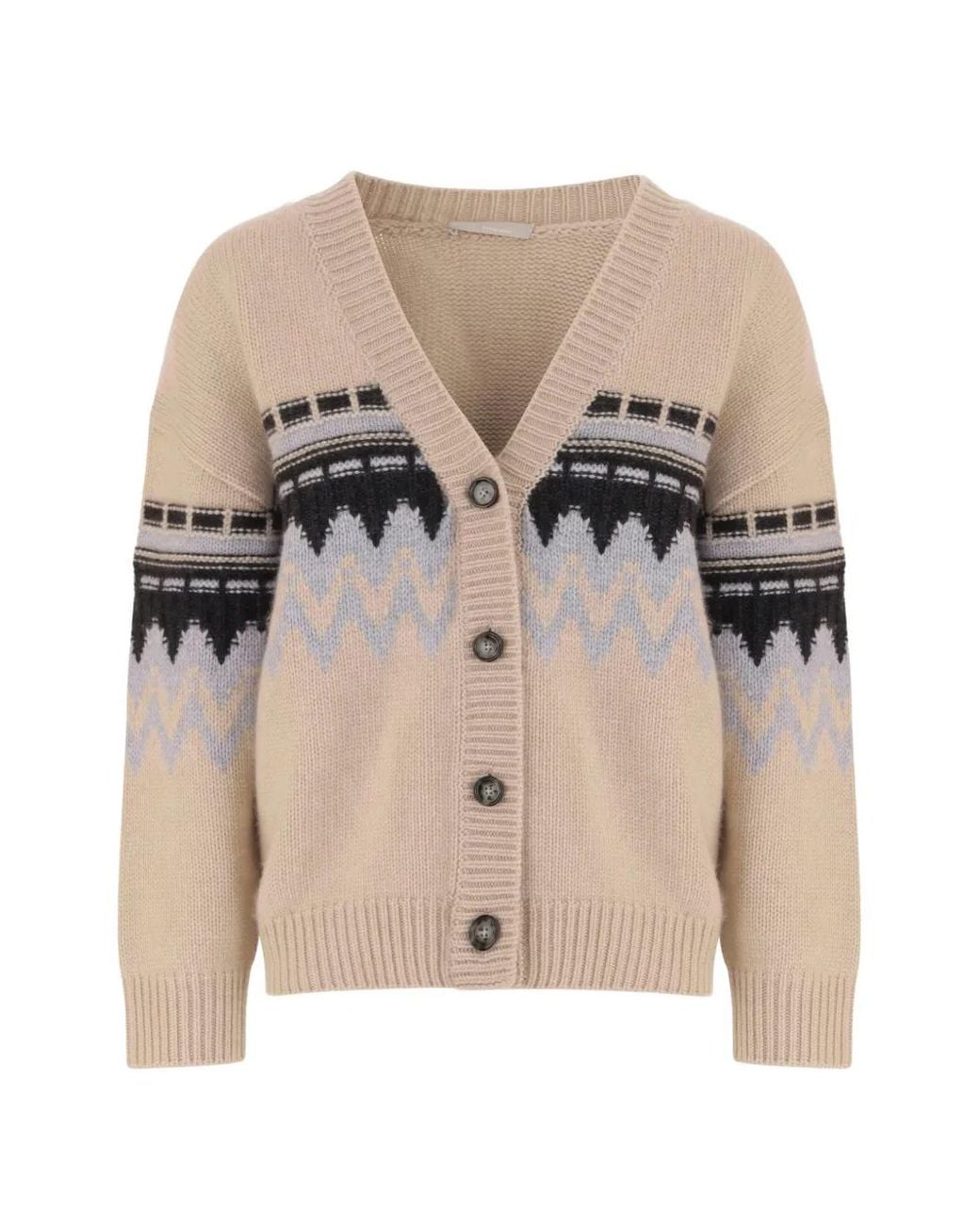 Allude Natural Cashmere V-Neck Cardigan