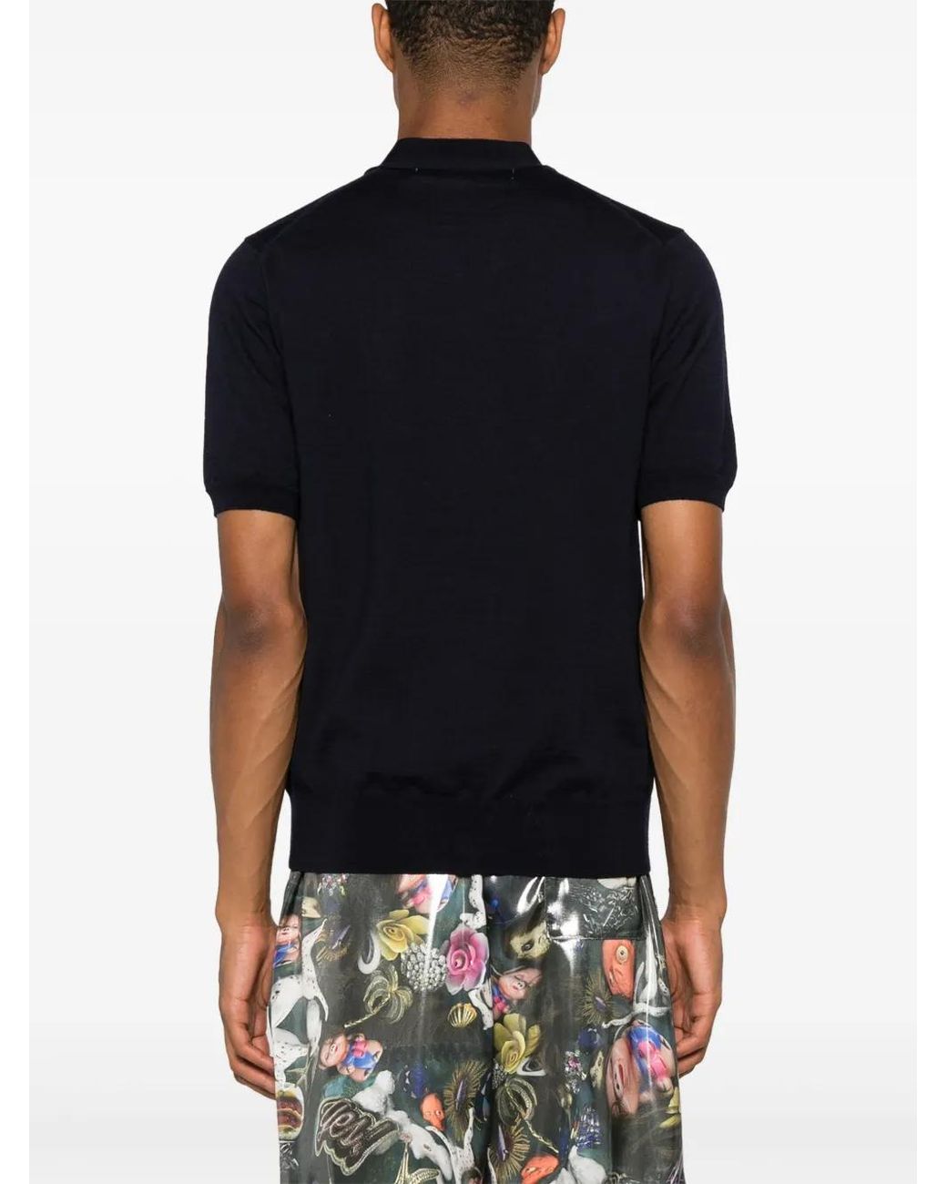 COMME DES GARÇONS PLAY Blue Heart-Patch Short-Sleeve Cardigan