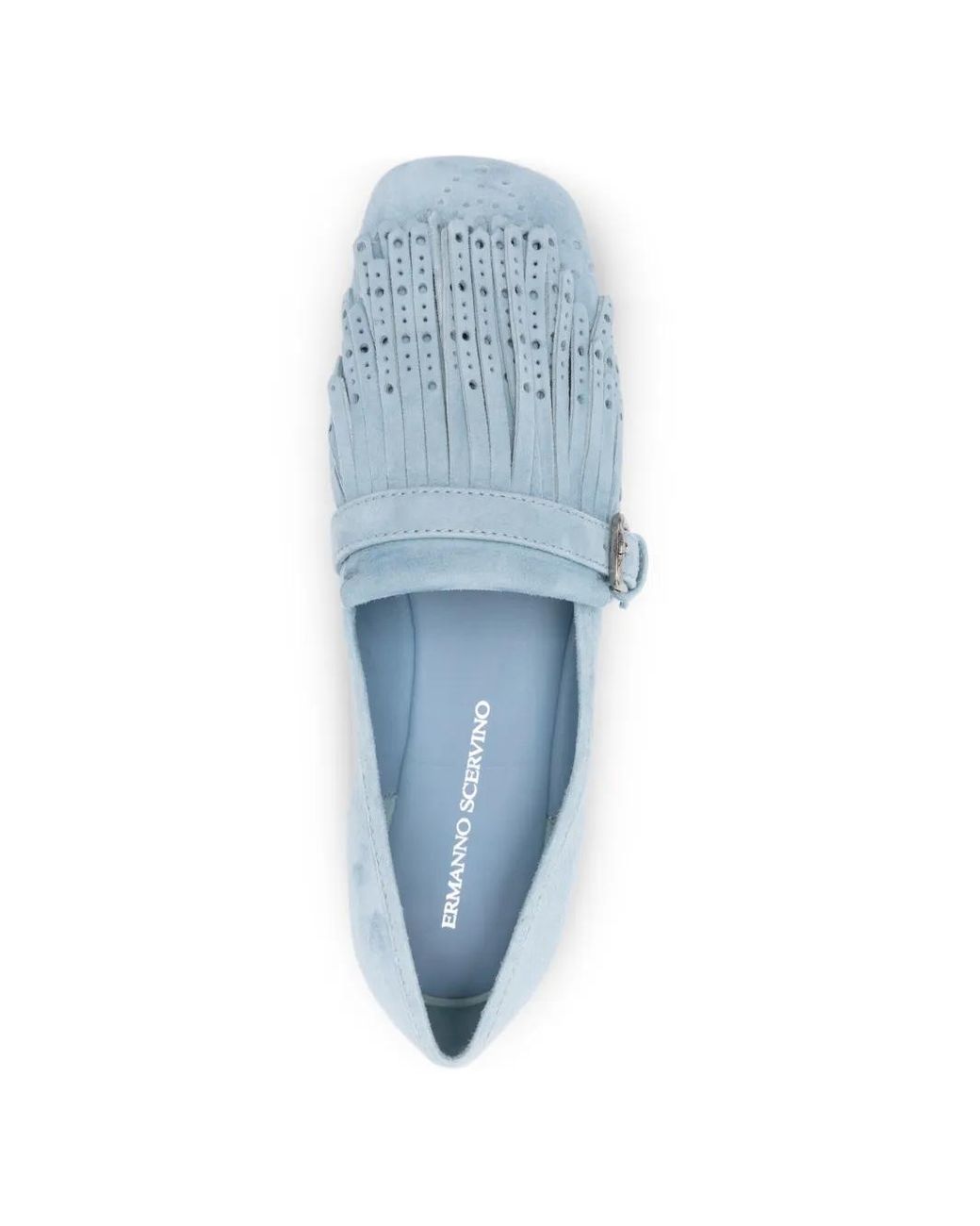 Ermanno Scervino Blue Fringed Buckle Loafers