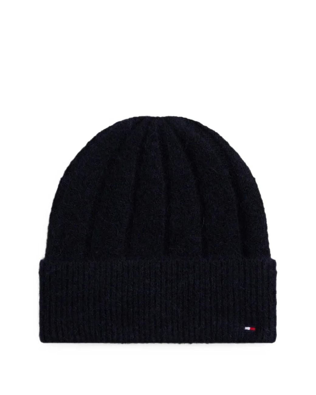Tommy Hilfiger Blue Flag Ribbed Beanie Hat