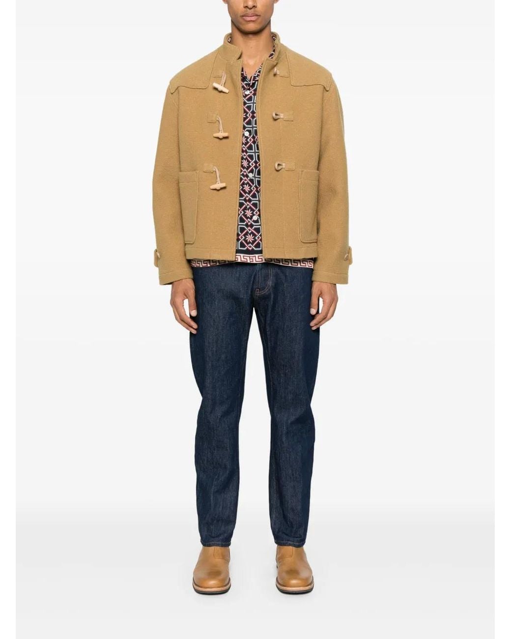 Fursac Natural Wool Duffle Jacket for men