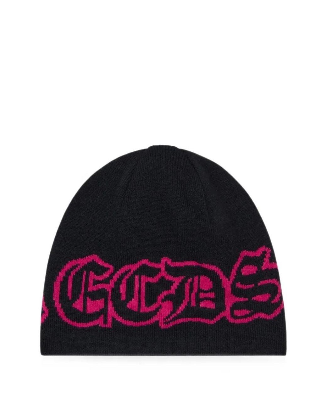 Gcds Red Gothic Logo-Intarsia Beanie Hat