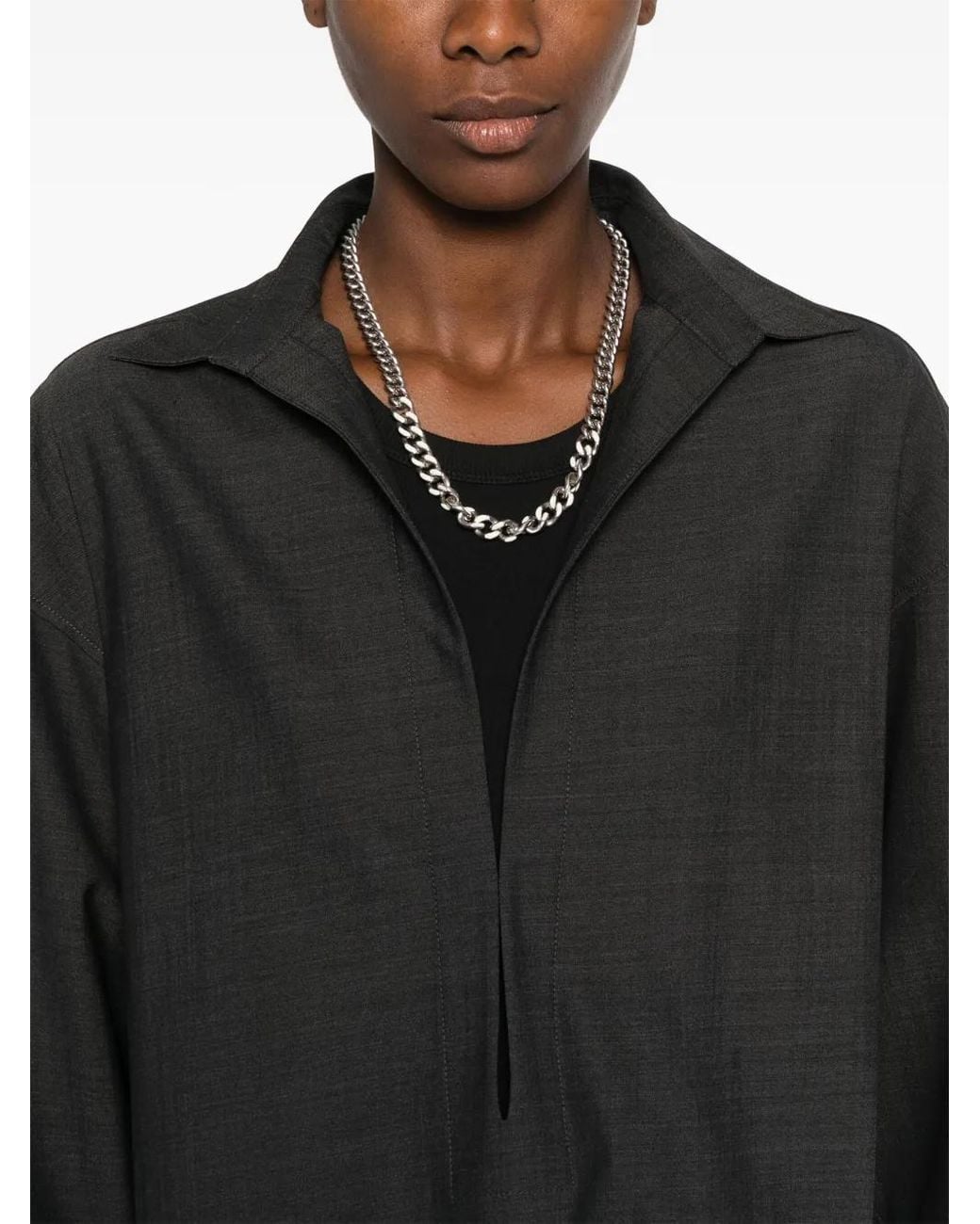 Philosophy Di Lorenzo Serafini Black V-Neck Blouse