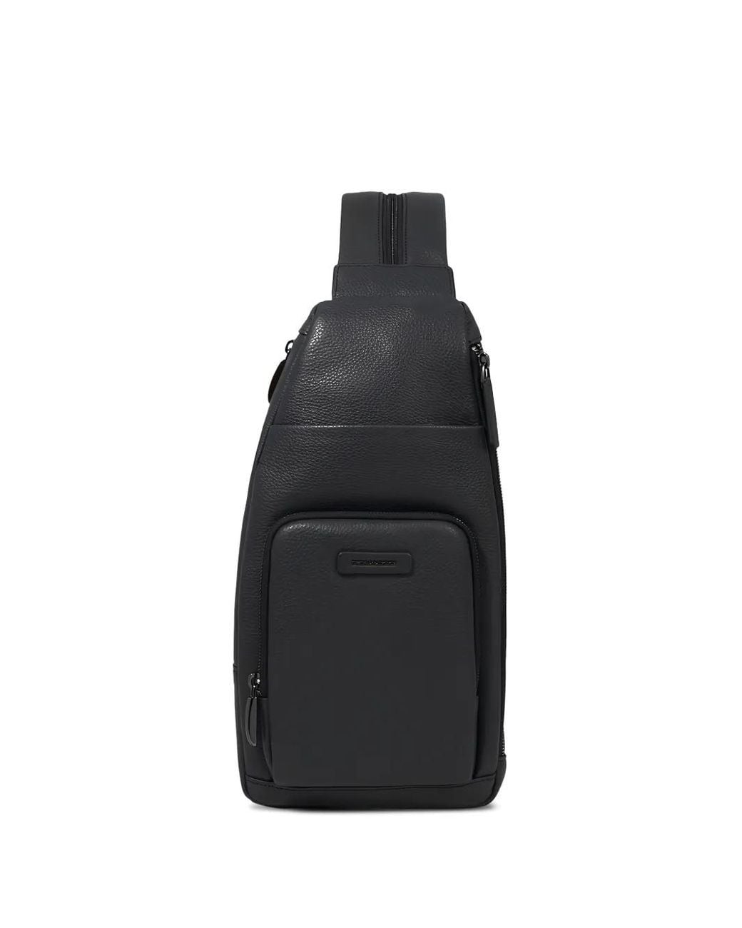 Piquadro Black Modus Restyling Leather Sling Bag for men