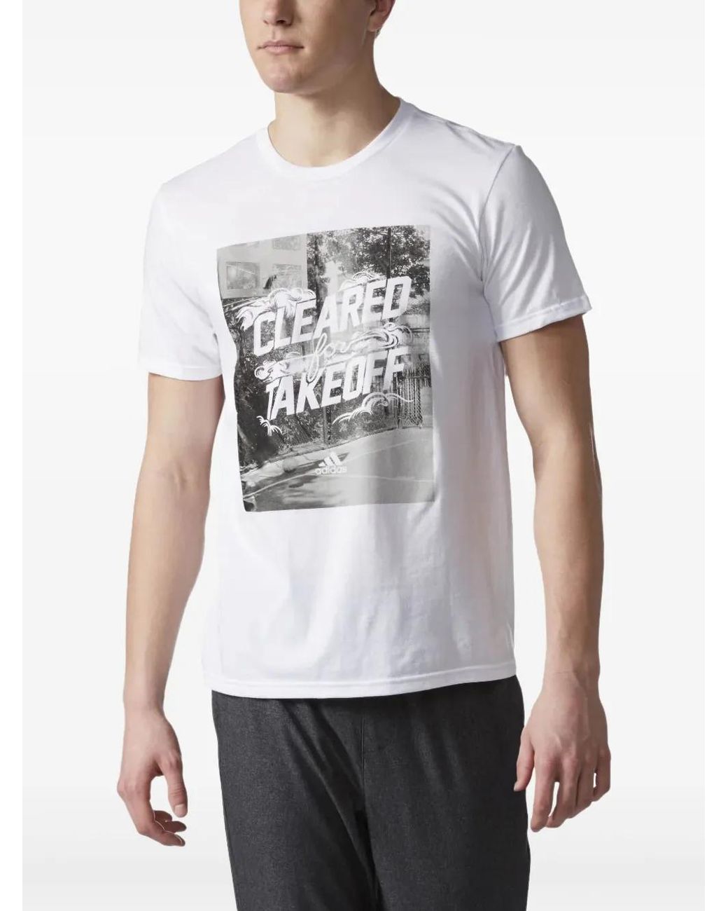 Adidas White Stadium Take Off Ball T-Shirt for men