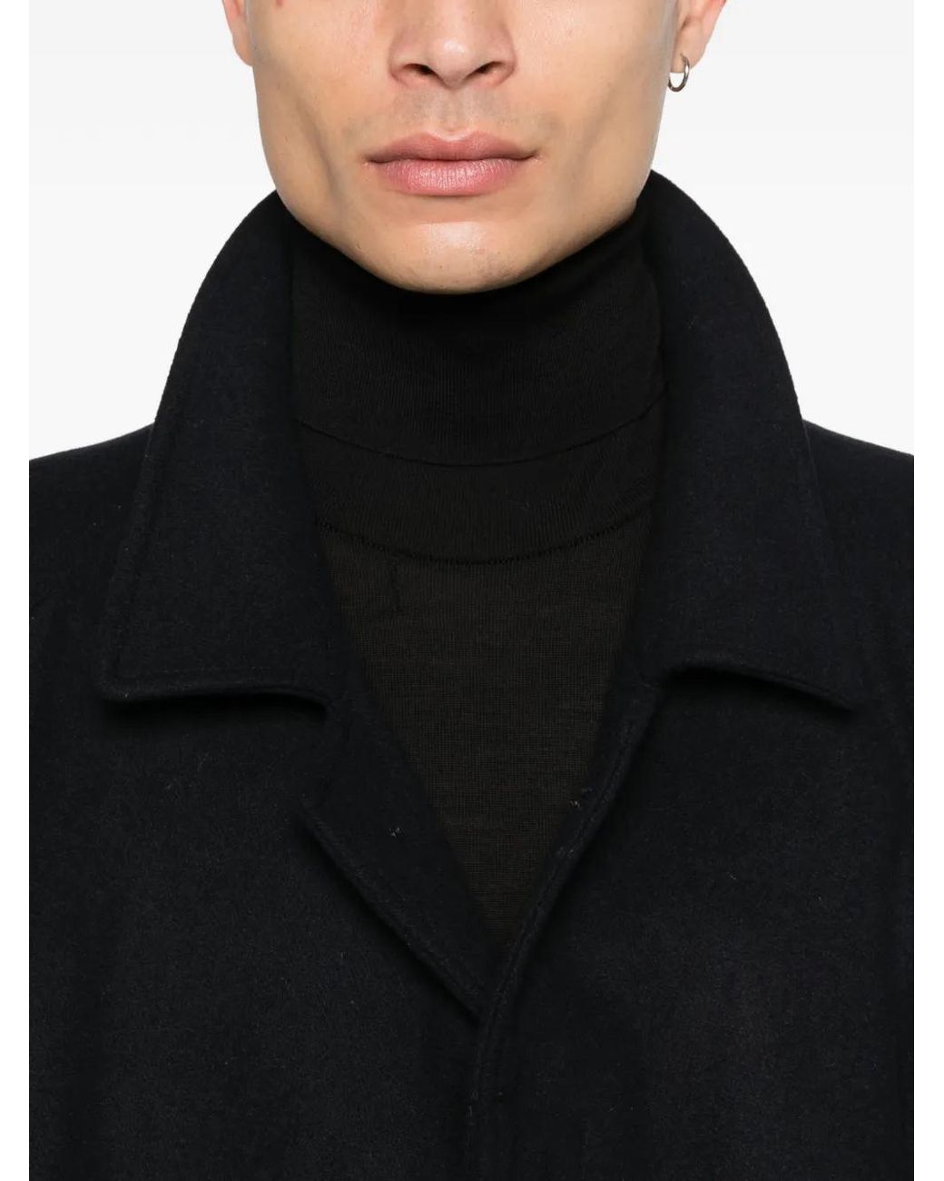 MARSĒM Black Belted Coat for men