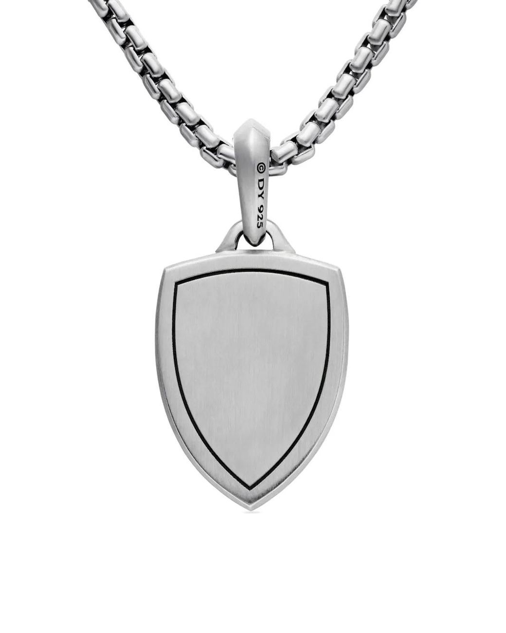David Yurman White Sterling St. Michael Amulet (26Mm) for men