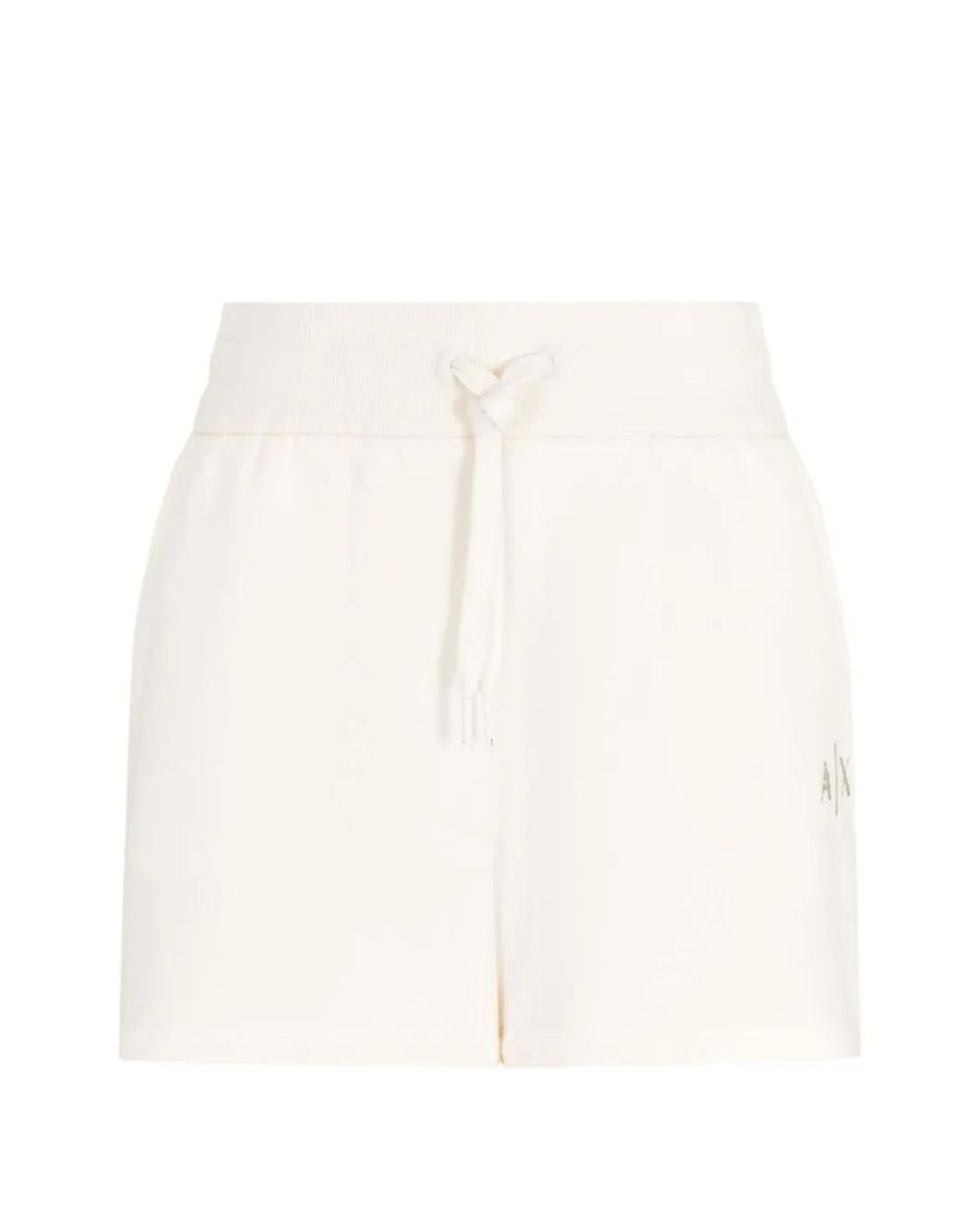ARMANI EXCHANGE White Logo-Print Drawstring Shorts