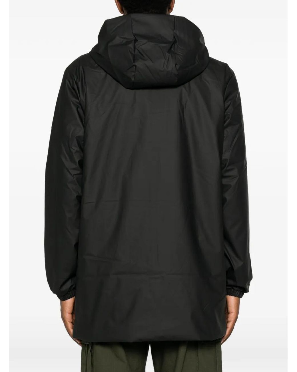 Rains Black Lohja Hooded Zip-Up Insulated Coat for men