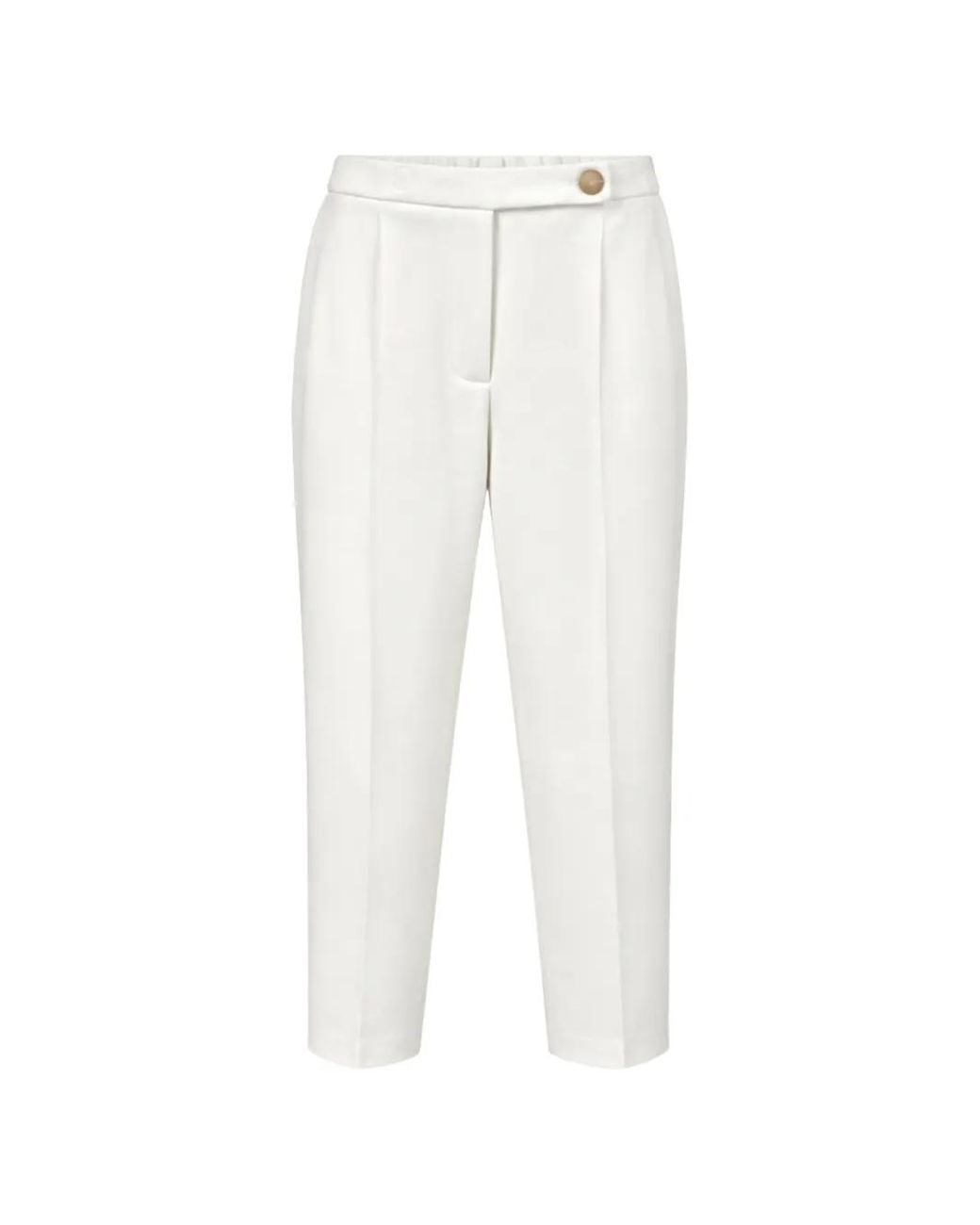 Liviana Conti White Adam Pleat-Detail Tapered Trousers
