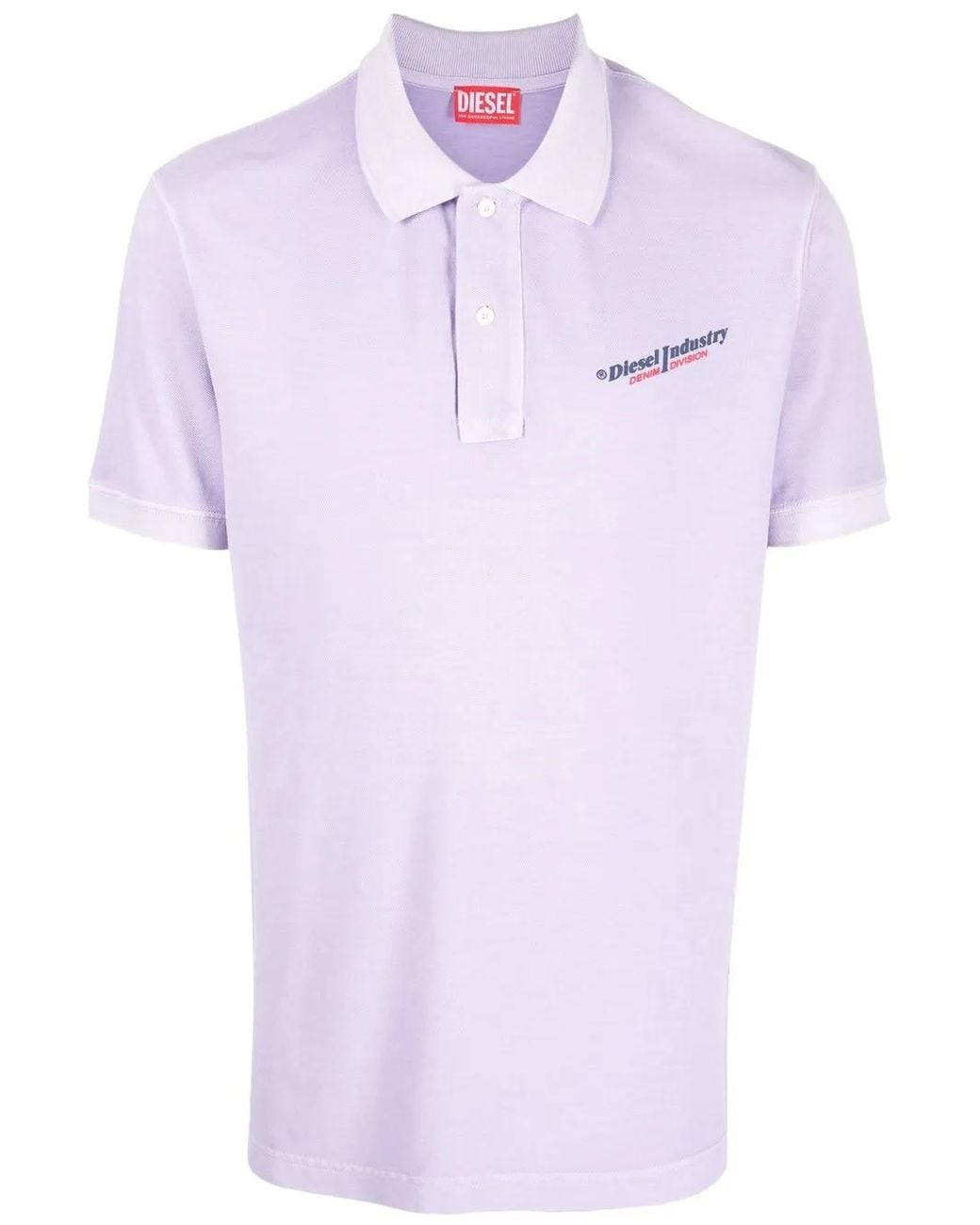 DIESEL Purple T-Smith-Ind Logo-Print Polo Shirt