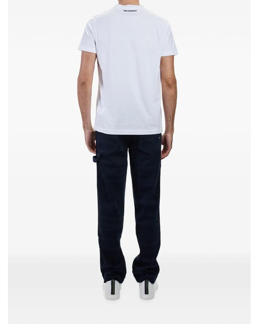 Karl Lagerfeld White Karl & Choupette Nft-Print T-Shirt for men