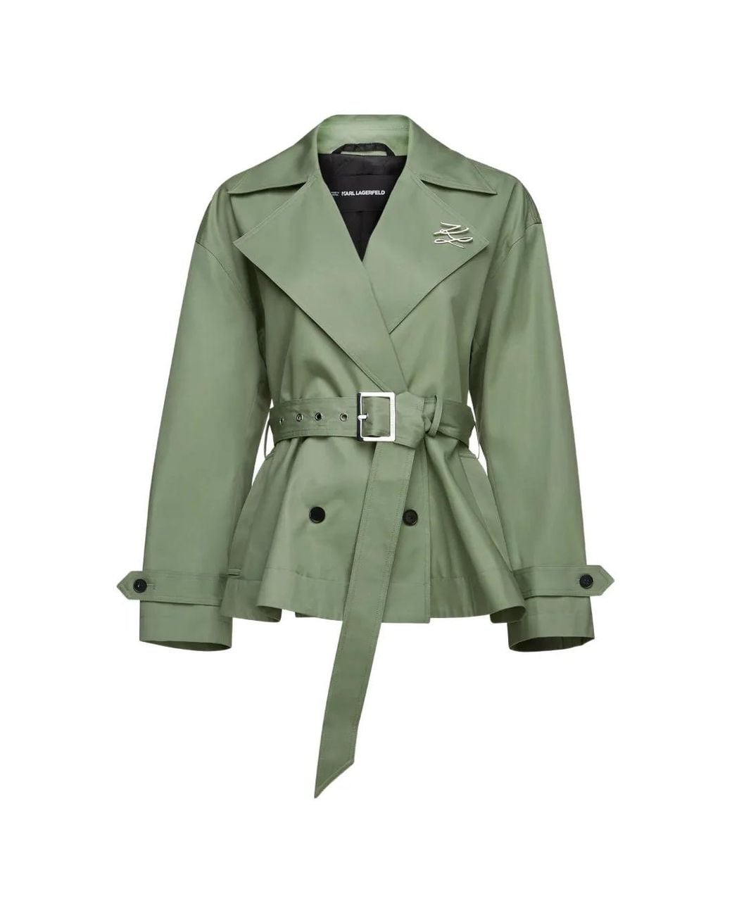 Karl Lagerfeld Green Short Trench Jacket