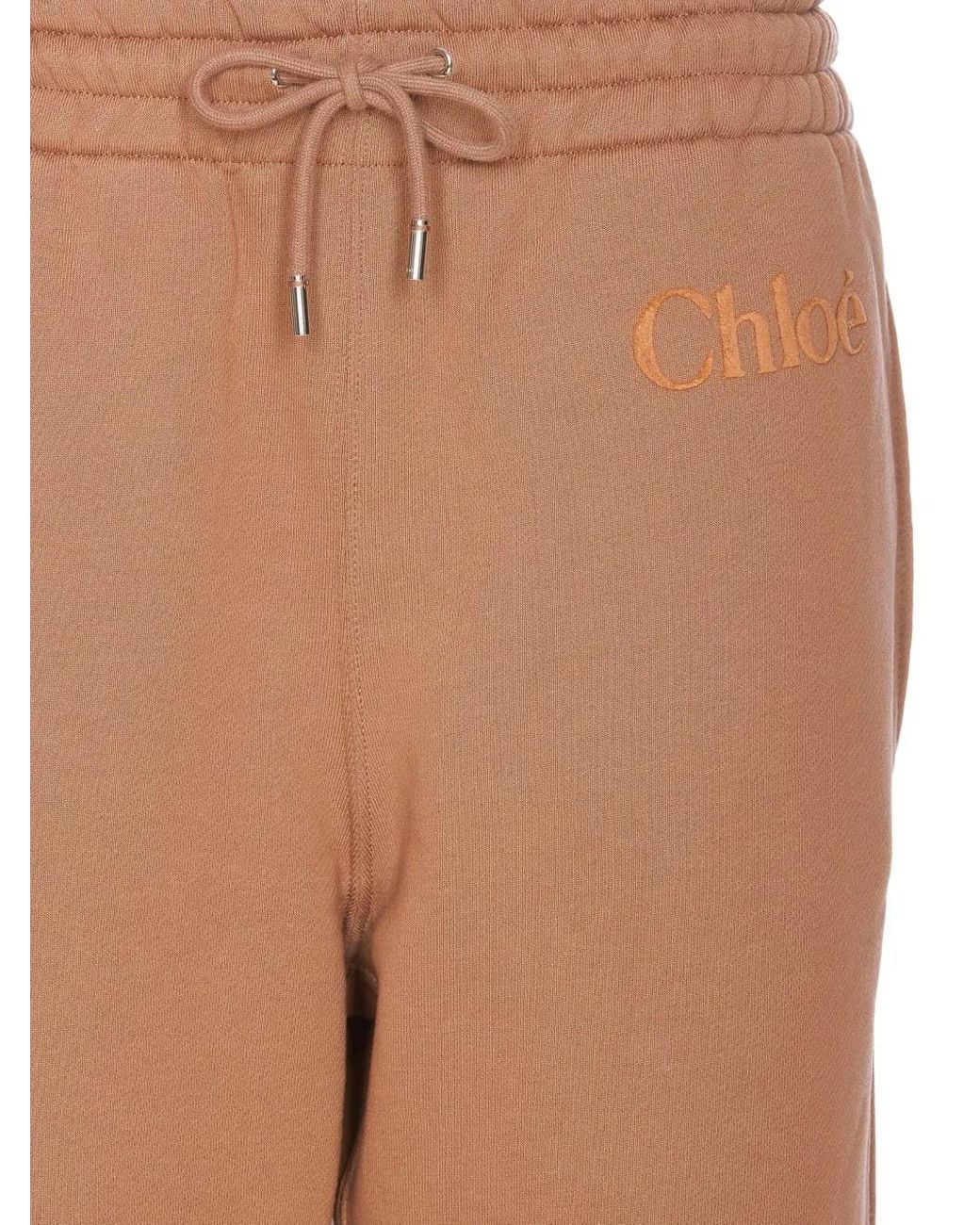 Chloé Natural Logo-Embroidered Track Pants