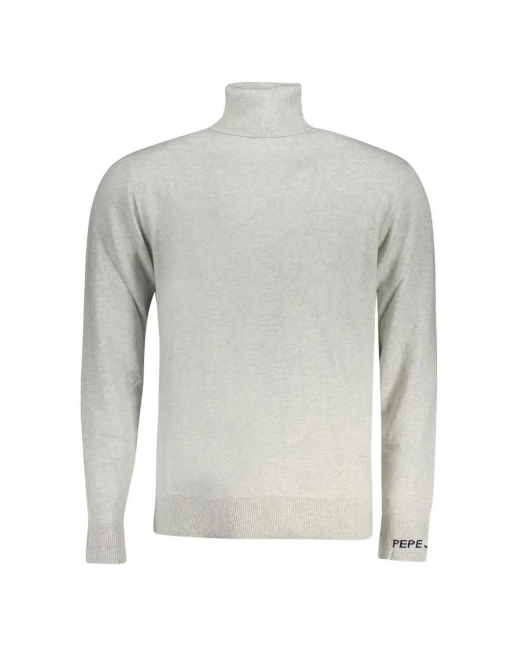 Pepe Jeans Gray Roll-Neck Cotton Sweater for men