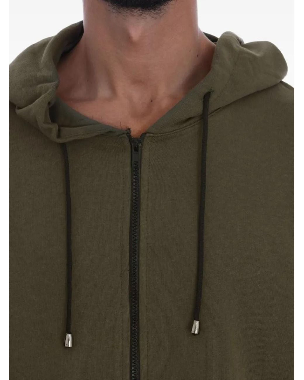 Daniele Alessandrini Gray Zip-Up Drawstring Hoodie for men
