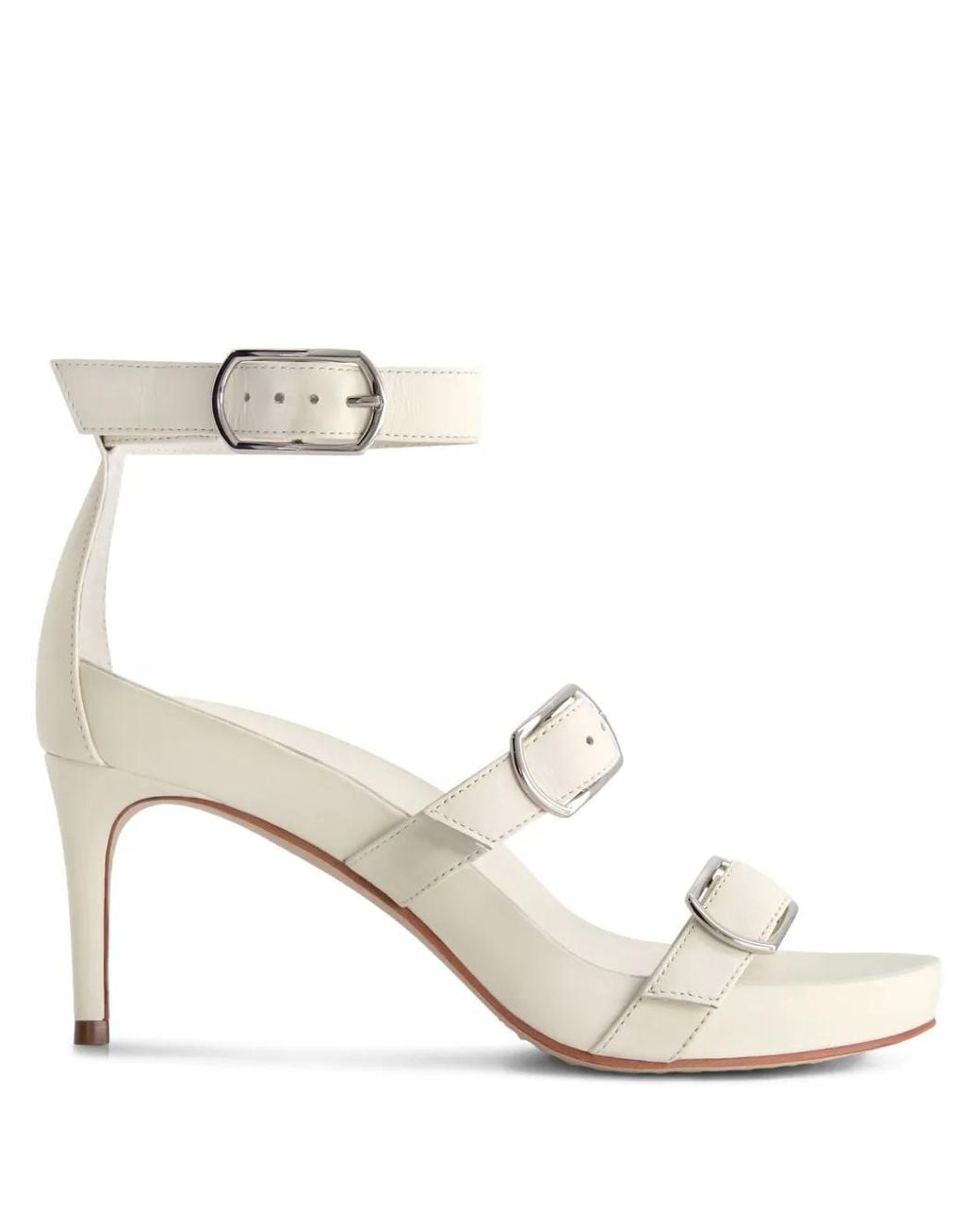Bernardo White 1946 Strappy Buckle-Embellished Sandals