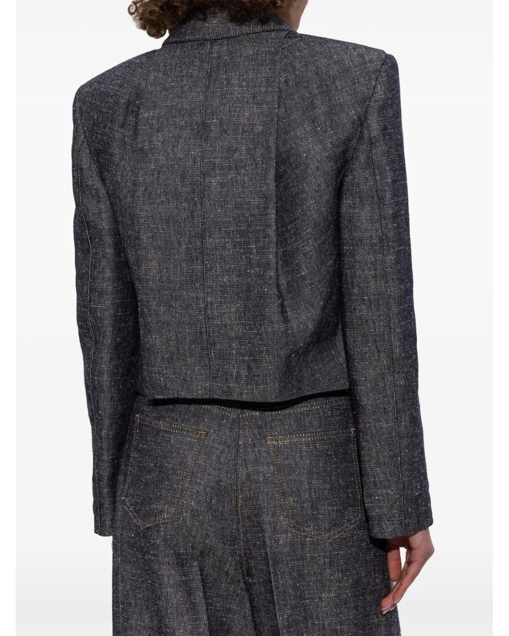 Givenchy Gray Cropped-Jacke Mit 4G
