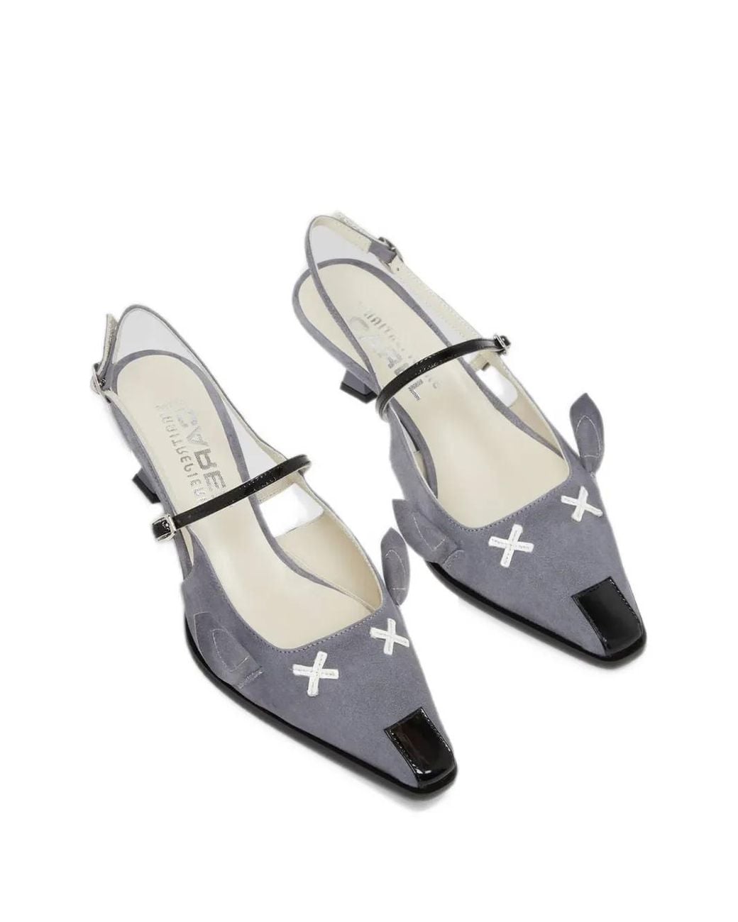 CAREL PARIS White Souris Suede Slingback Pumps