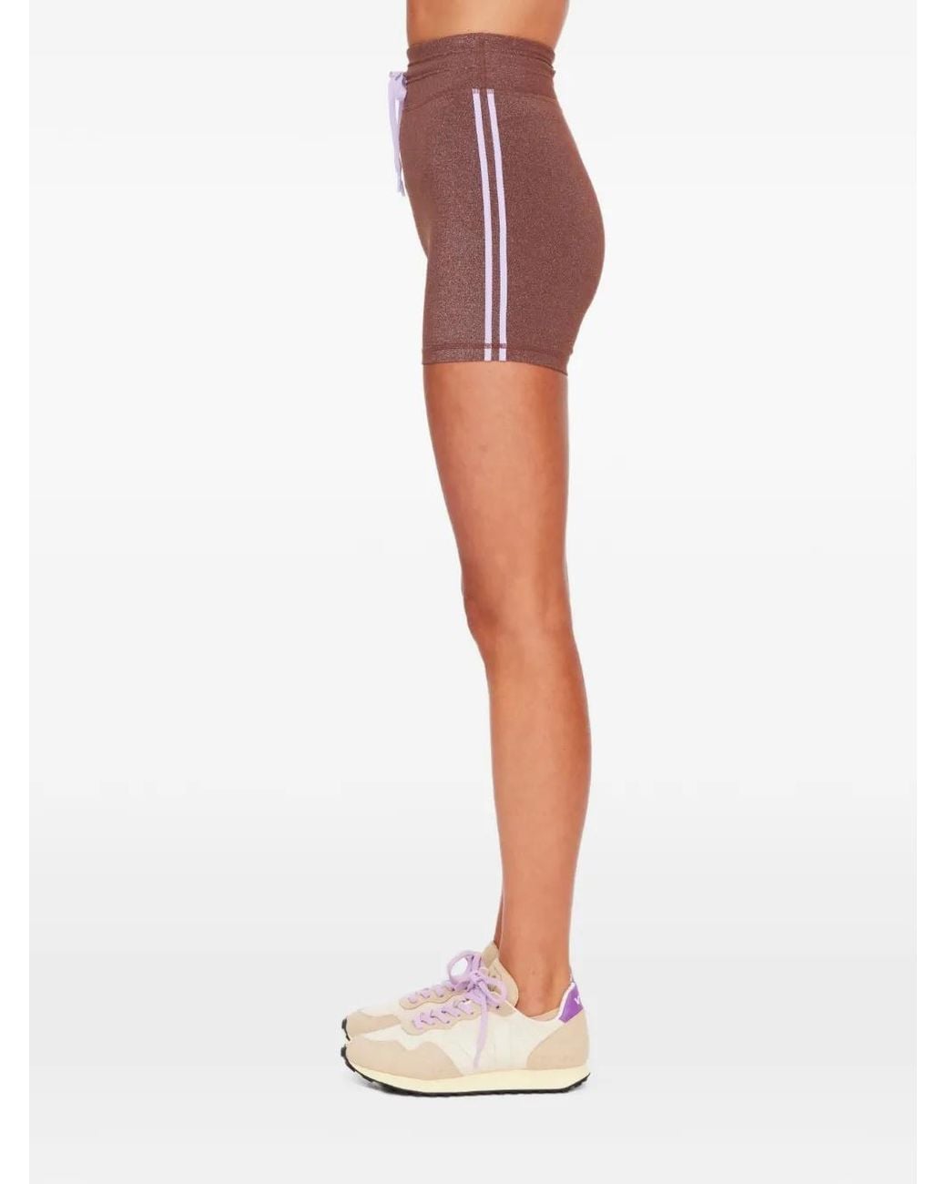 The Upside Purple Galaxia Metallic-Effect Compression Shorts