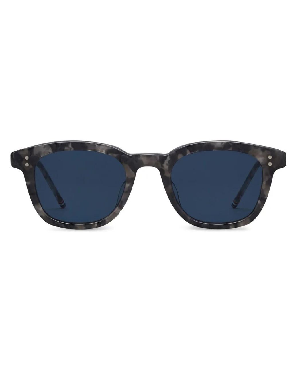 Thom Browne Blue Tortoiseshell Rectangular-Frame Sunglasses