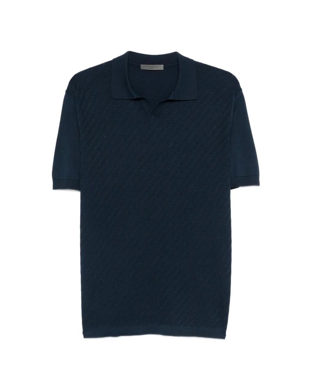 Corneliani Blue Textured Polo Shirt for men