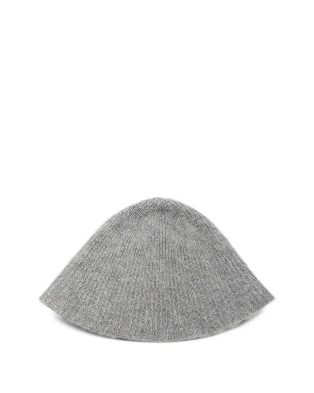 Drykorn Gray Kapsika Ribbed-Knit Bucket Hat
