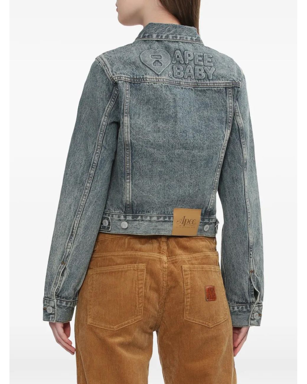 AAPE BY A BATHING AP Blue Logo-Embossed Denim Jacket
